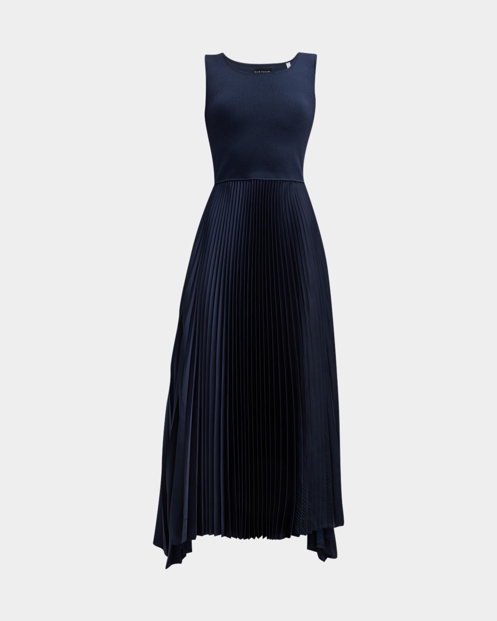 Elie Tahari The Mave Pleated Sleeveless Midi Dress | Neiman Marcus