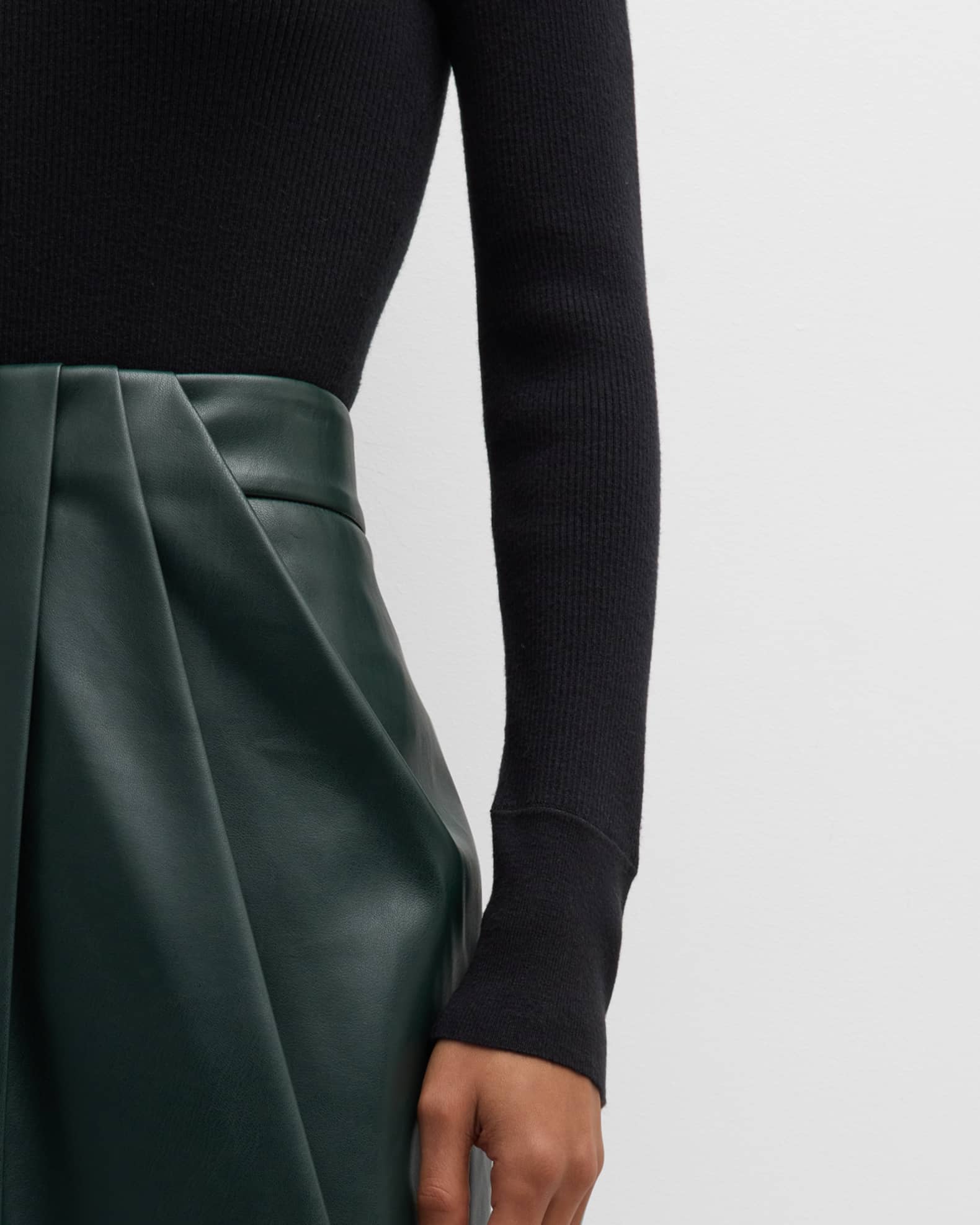 Elie Tahari The Vicki Vegan Leather Midi Skirt Neiman Marcus