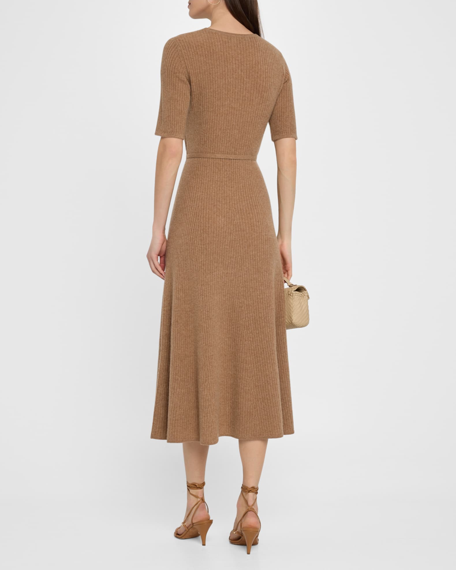 Elie Tahari The Leith Ribbed Cashmere Midi Sweater Dress | Neiman Marcus