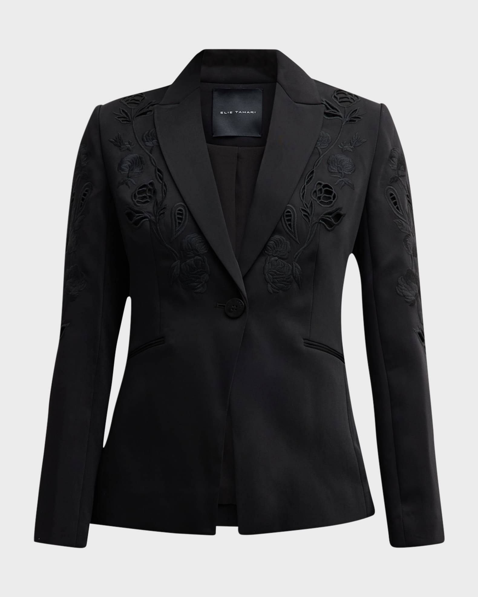 Elie Tahari The Blair Floral Embroidered Eyelet Blazer Neiman Marcus