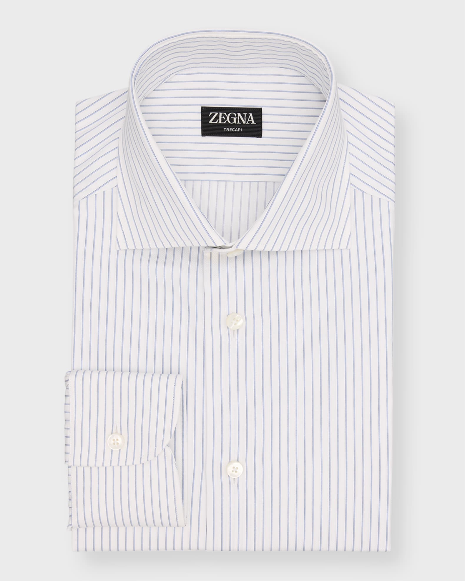 Zegna Men s Trecapi Cotton Stripe Dress Shirt Men s 15.5 Shirts Tops Formal Evening Dress Shirts