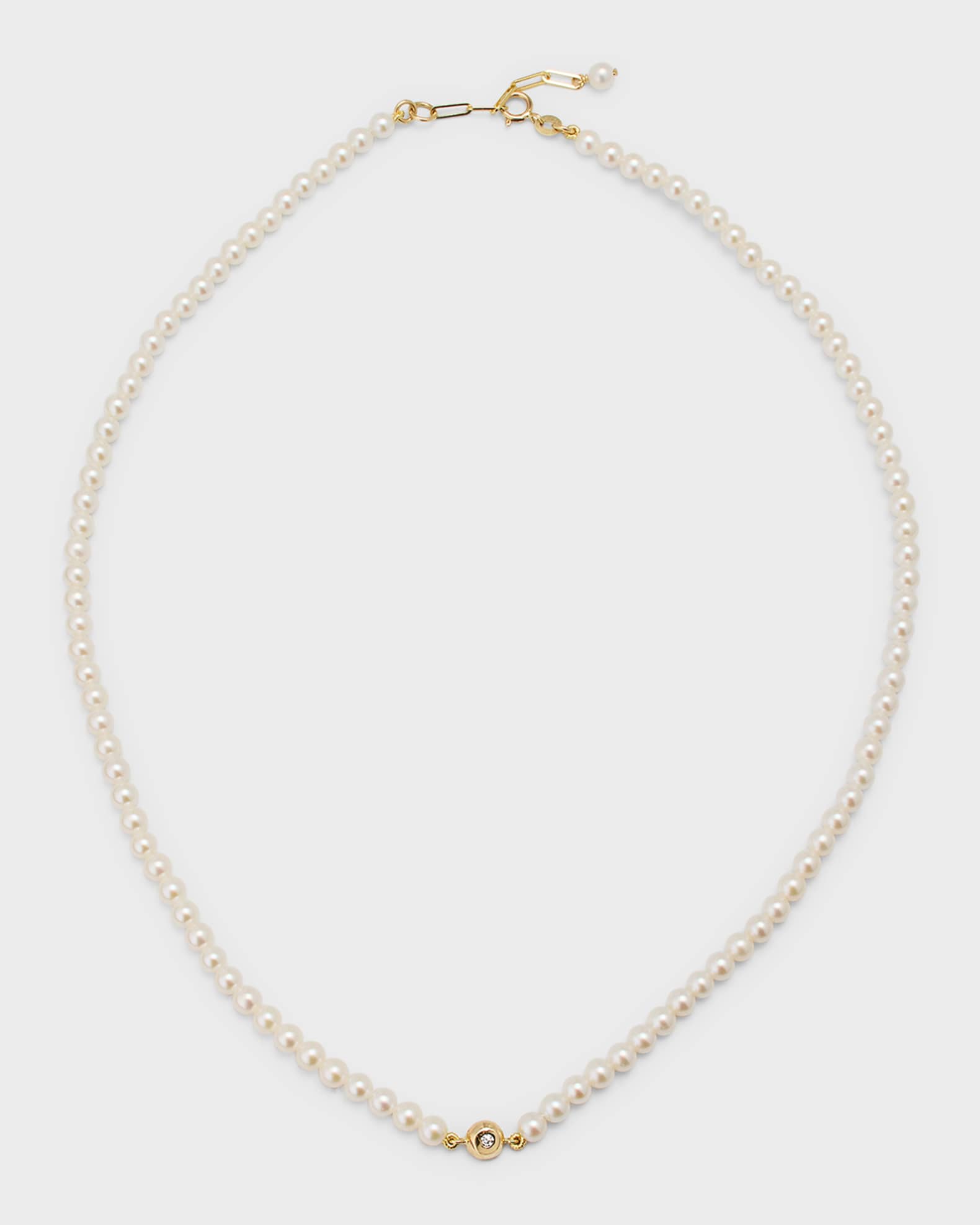 POPPY FINCH Baby Pearl and Diamond Necklace Neiman Marcus