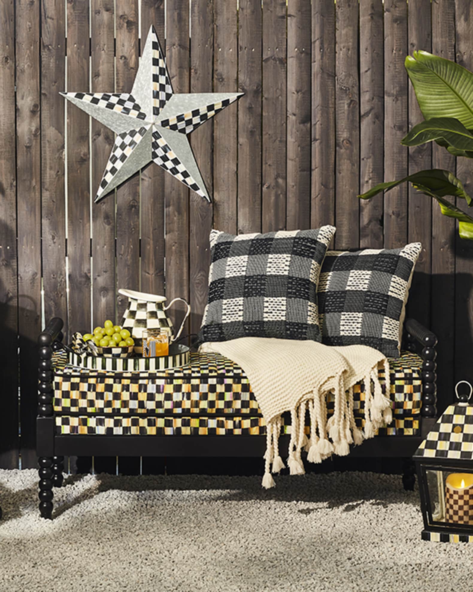 Spindle Check Outdoor Bench 0