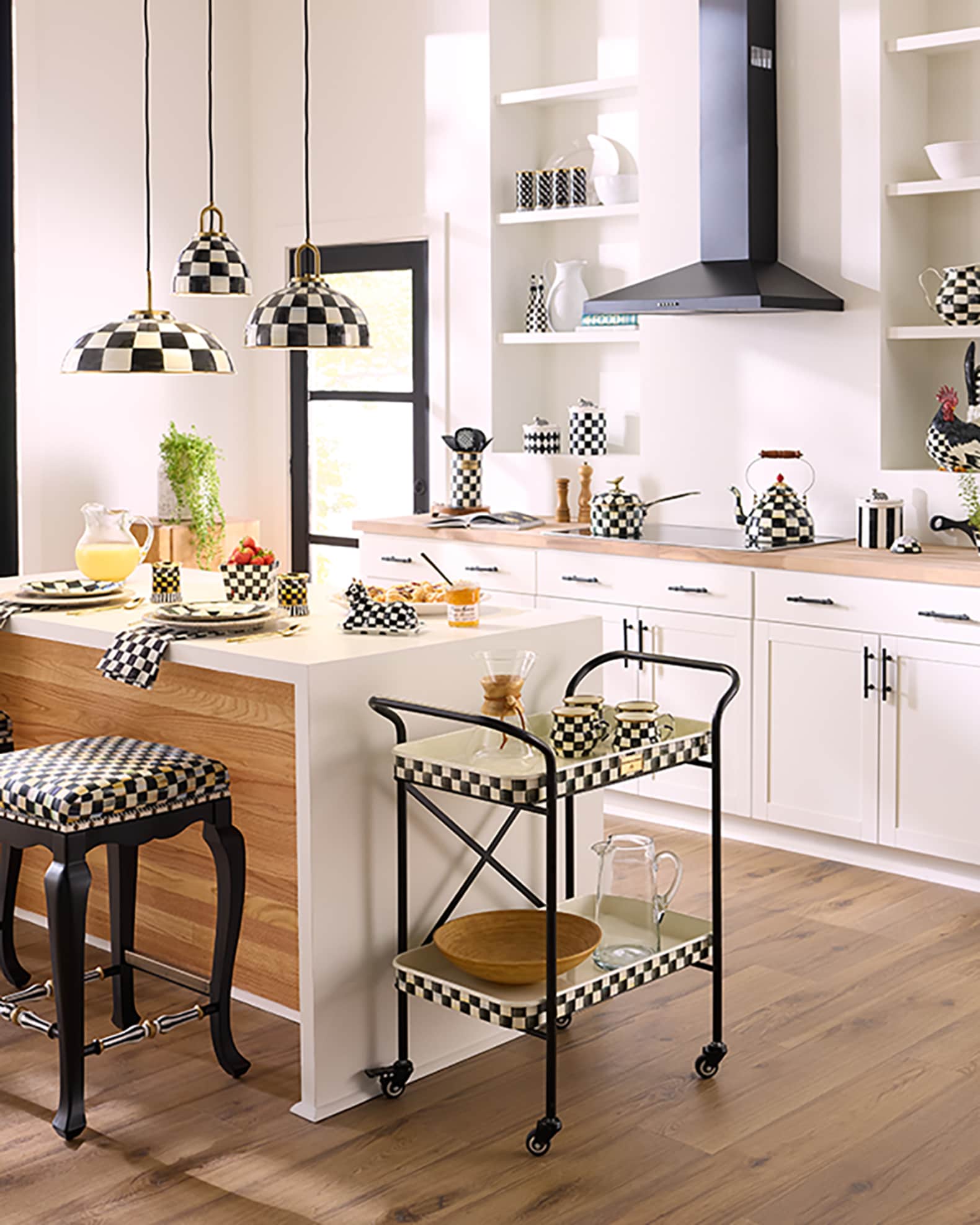 Courtly Check 2-Tier Kitchen Cart 1