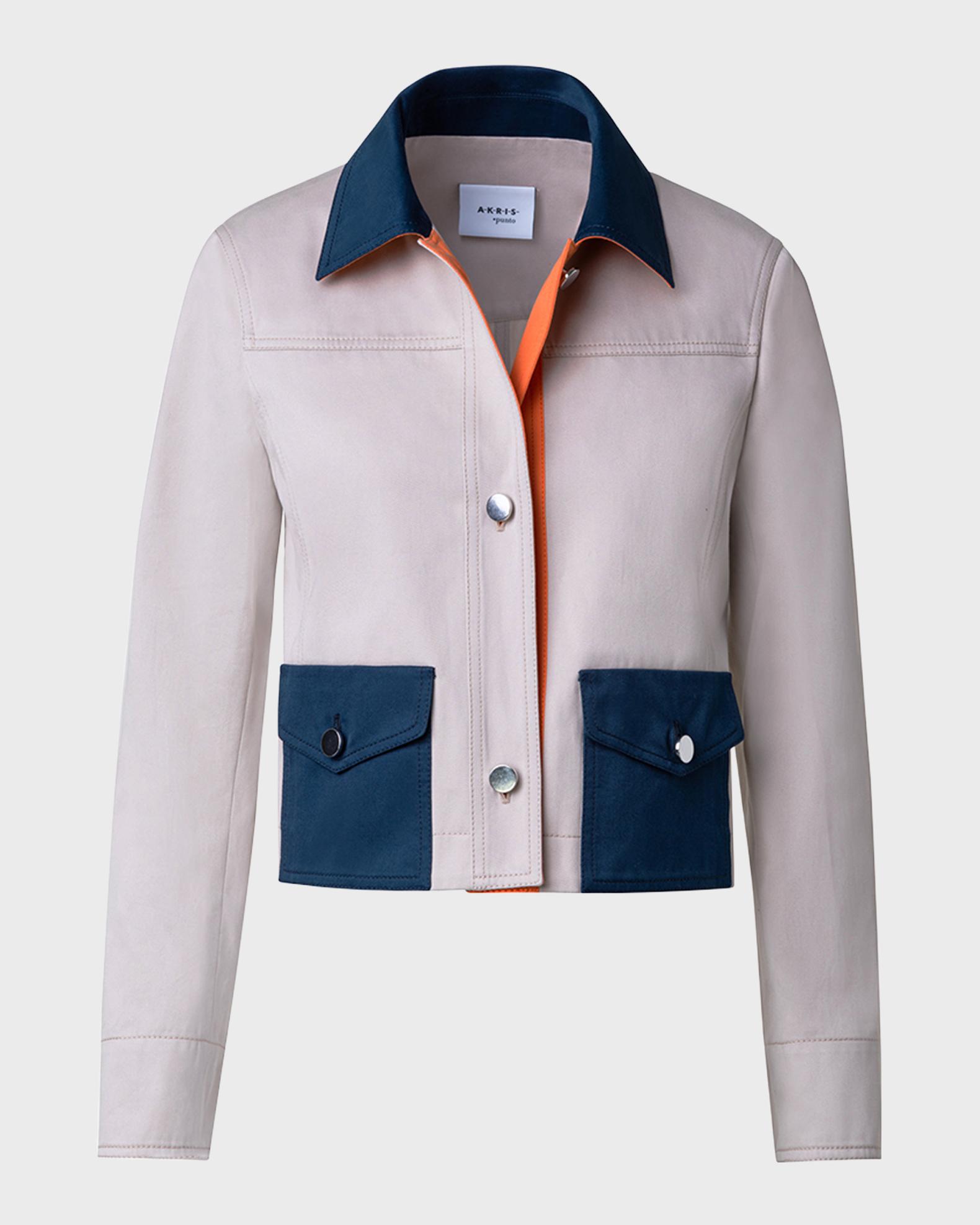 Akris punto Colorblock Cotton Gabardine Jacket | Neiman Marcus