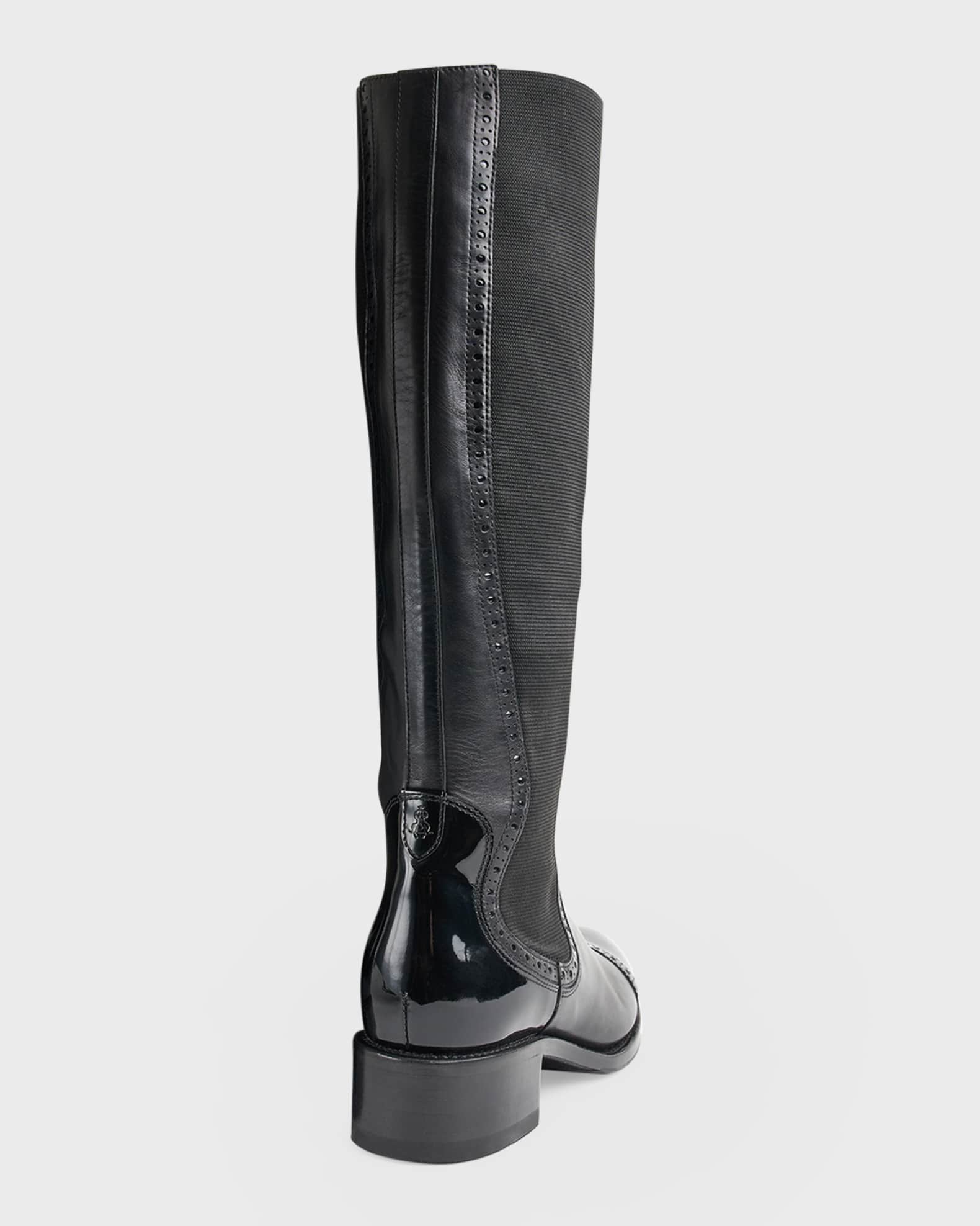 Ms. Brigitte Mixed Leather Riding Boots