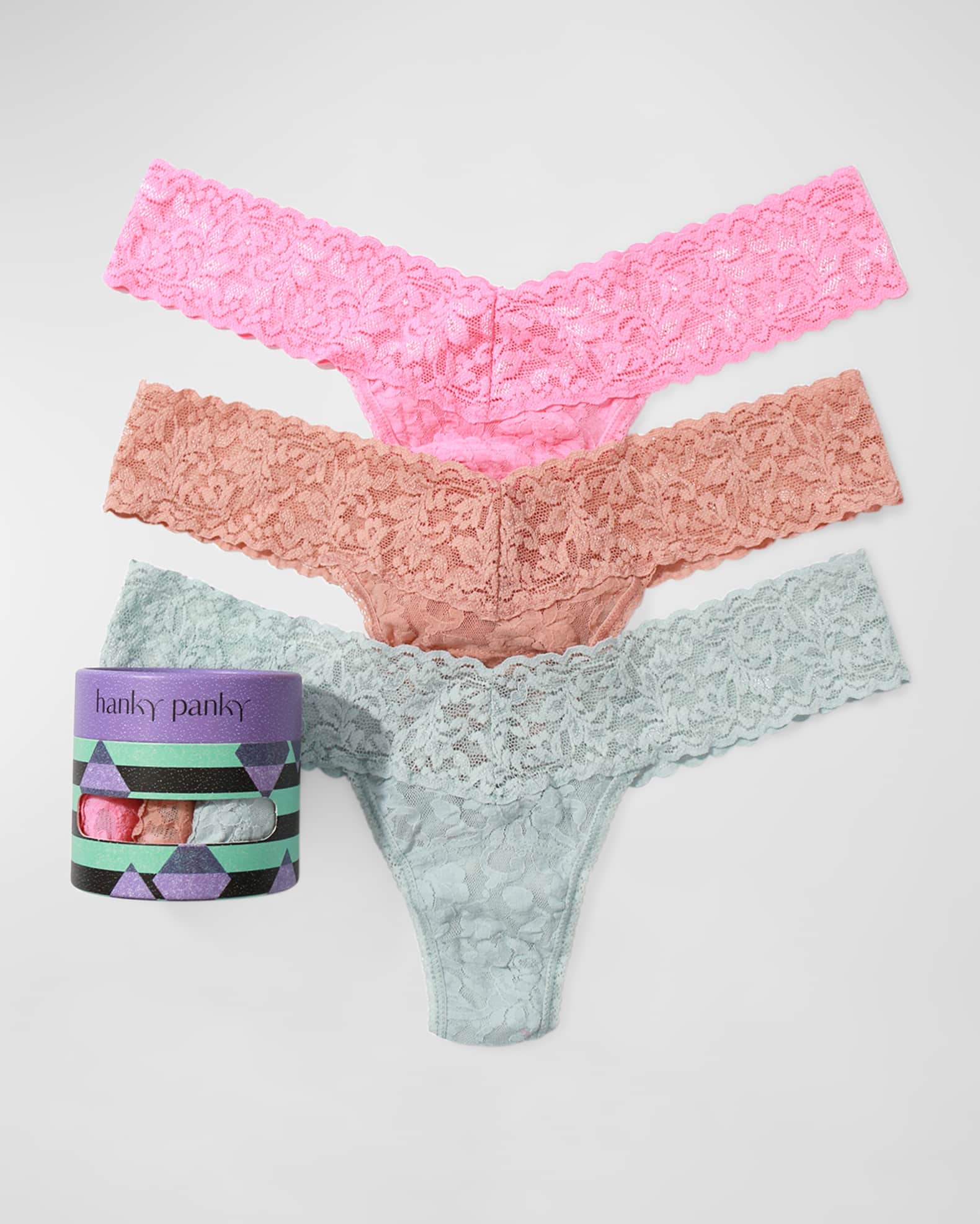 Hanky Panky Three-Pack Low-Rise Signature Lace Thongs