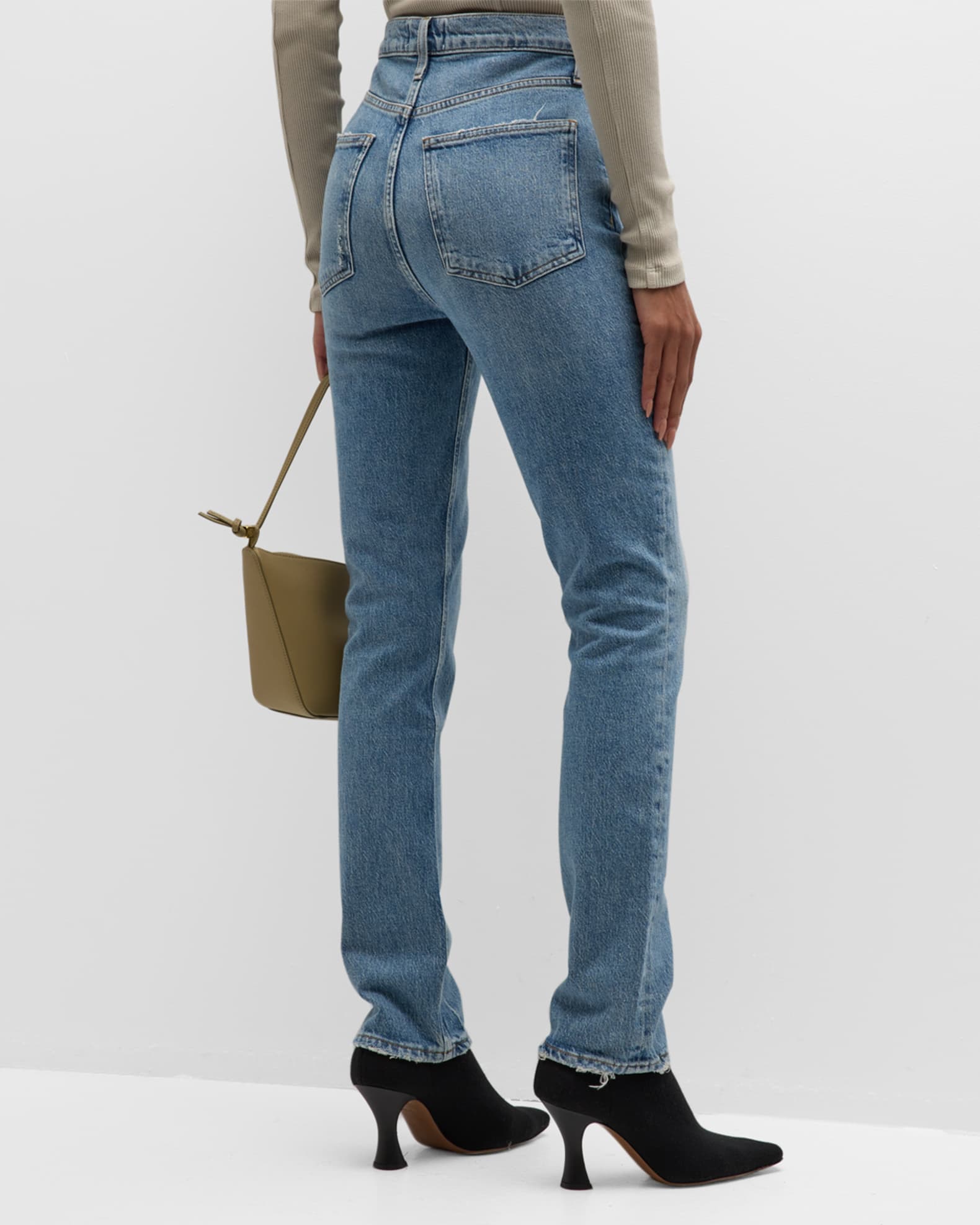 AGOLDE Freya Ultra High Rise Slim Straight Jeans | Neiman Marcus