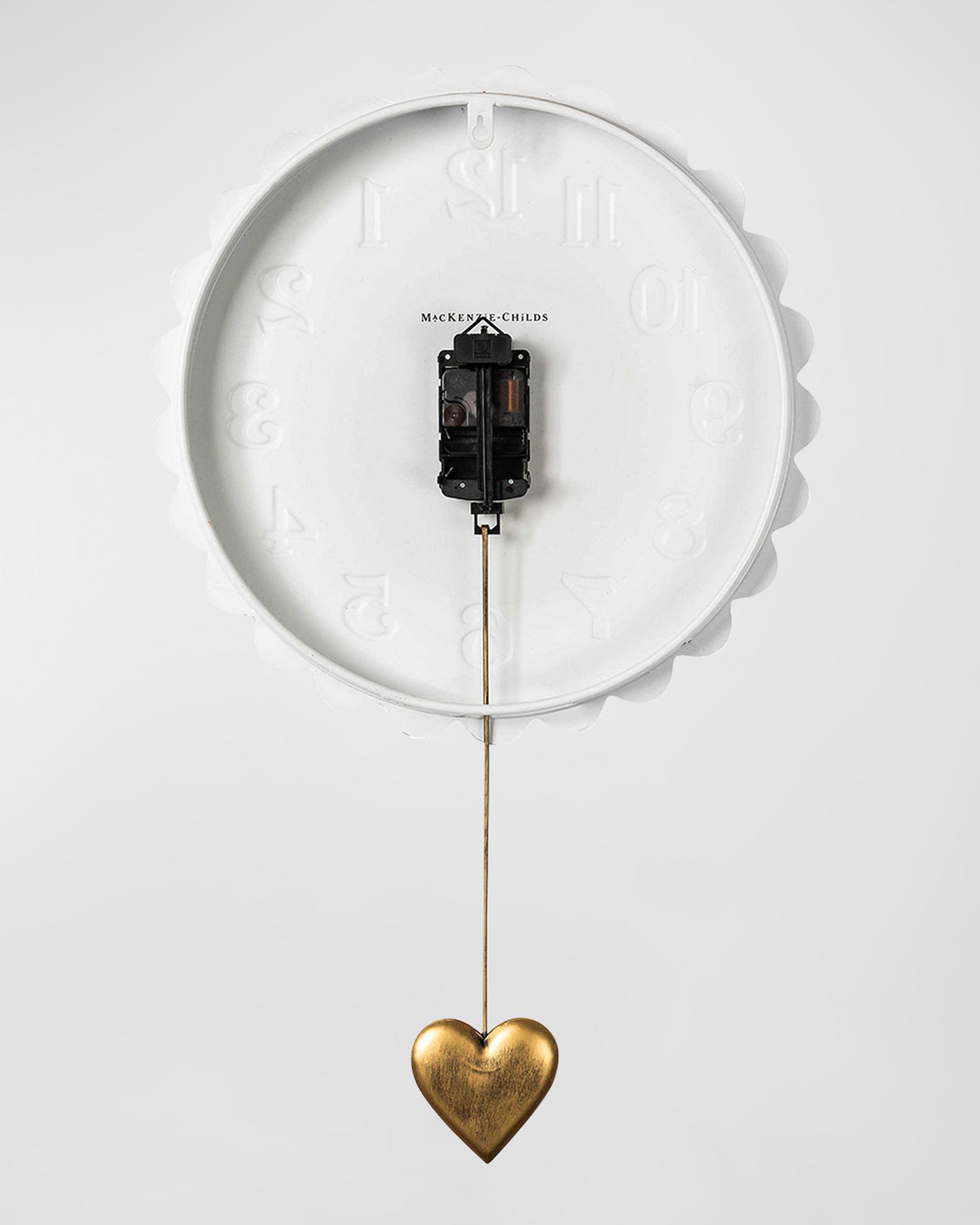 MacKenzie-Childs Sterling Heart Pendant Wall Clock | Neiman Marcus