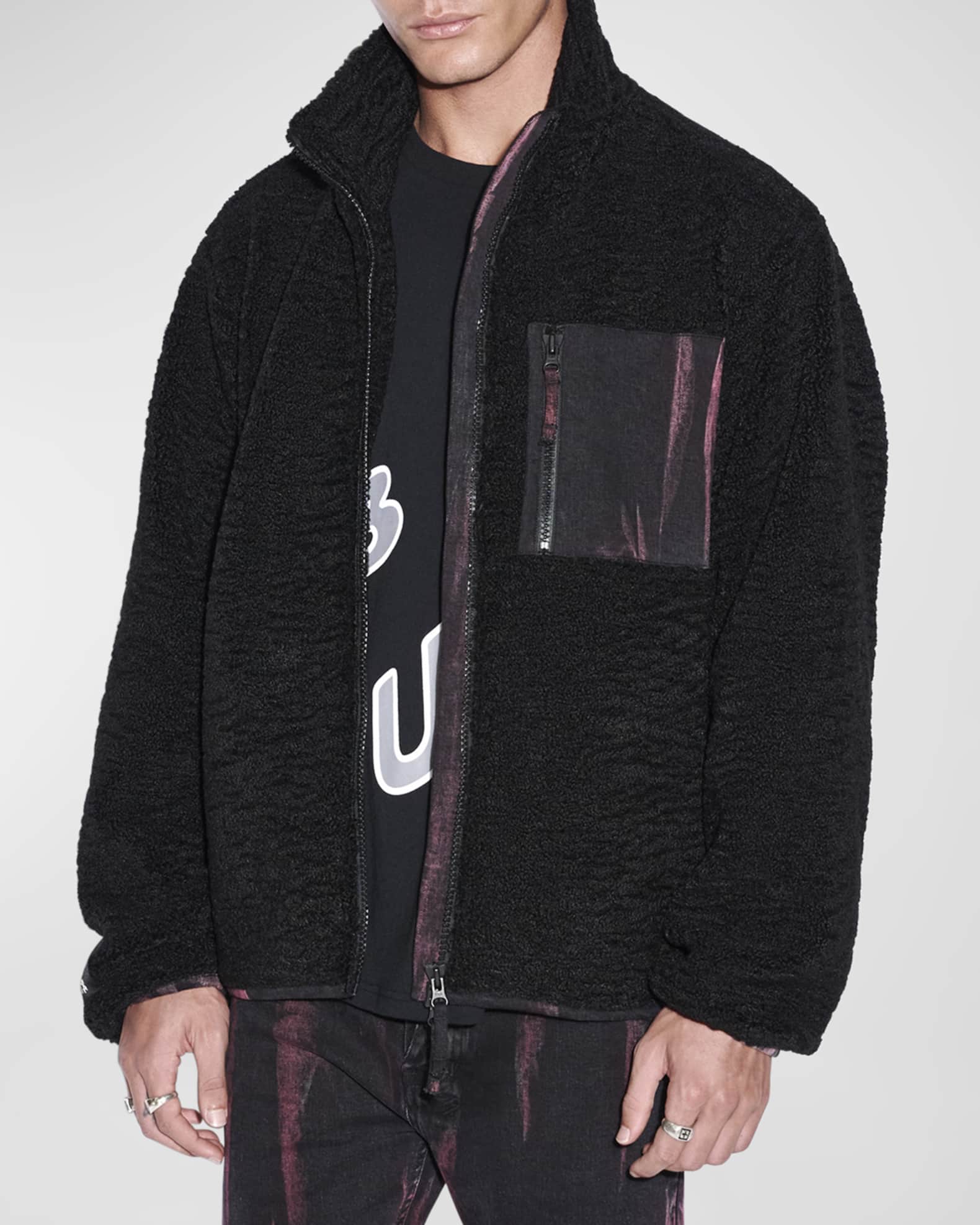 Men's Icebreaker Fleece Jacket with Dyed Denim