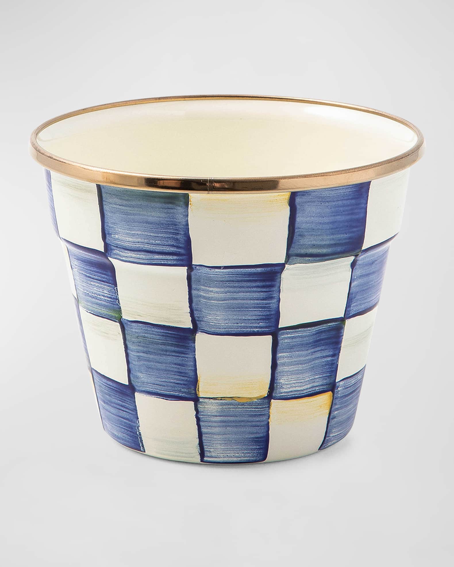 Royal Check Enamel Small Garden Pot 0