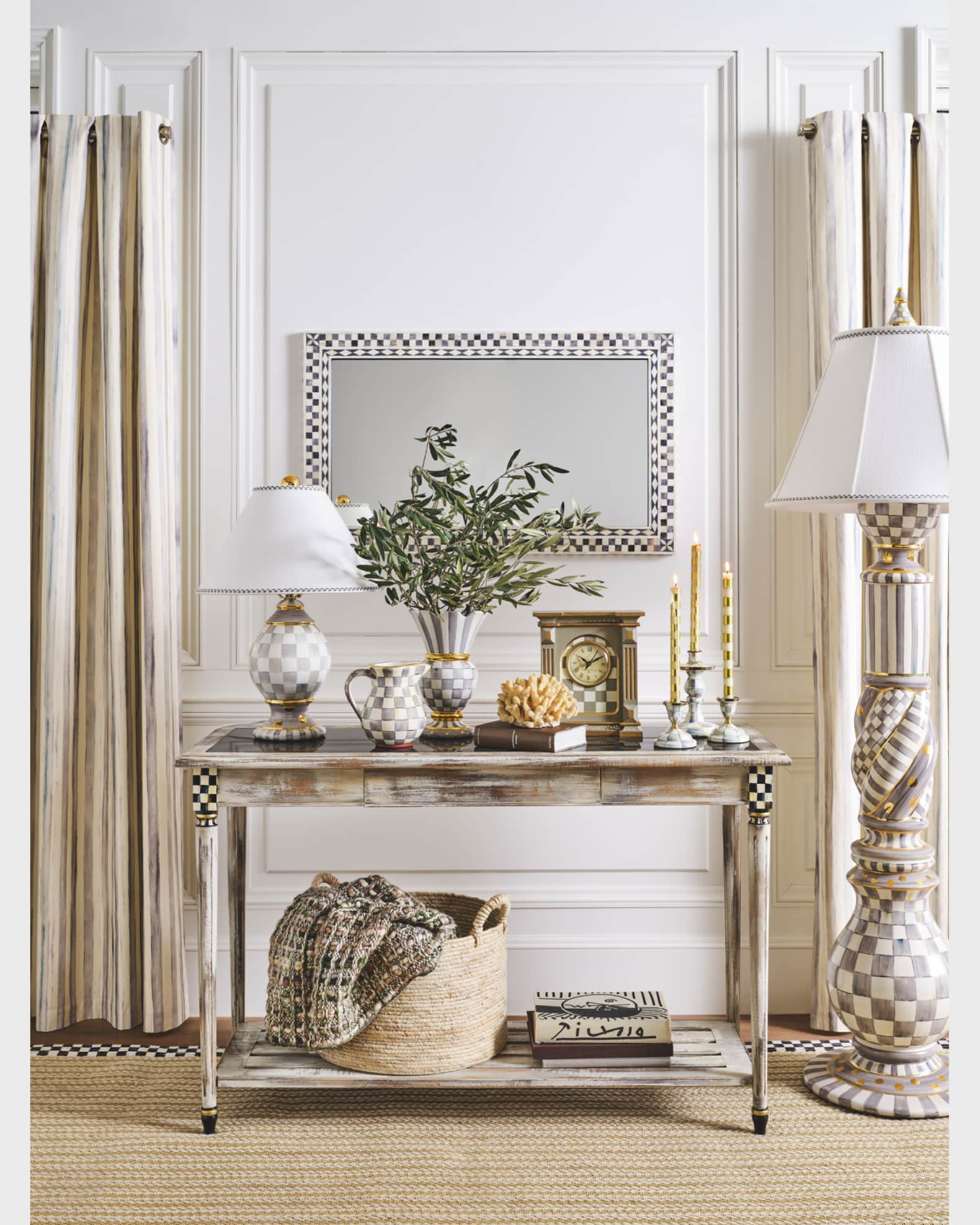 Sterling Check Globe Lamp  1