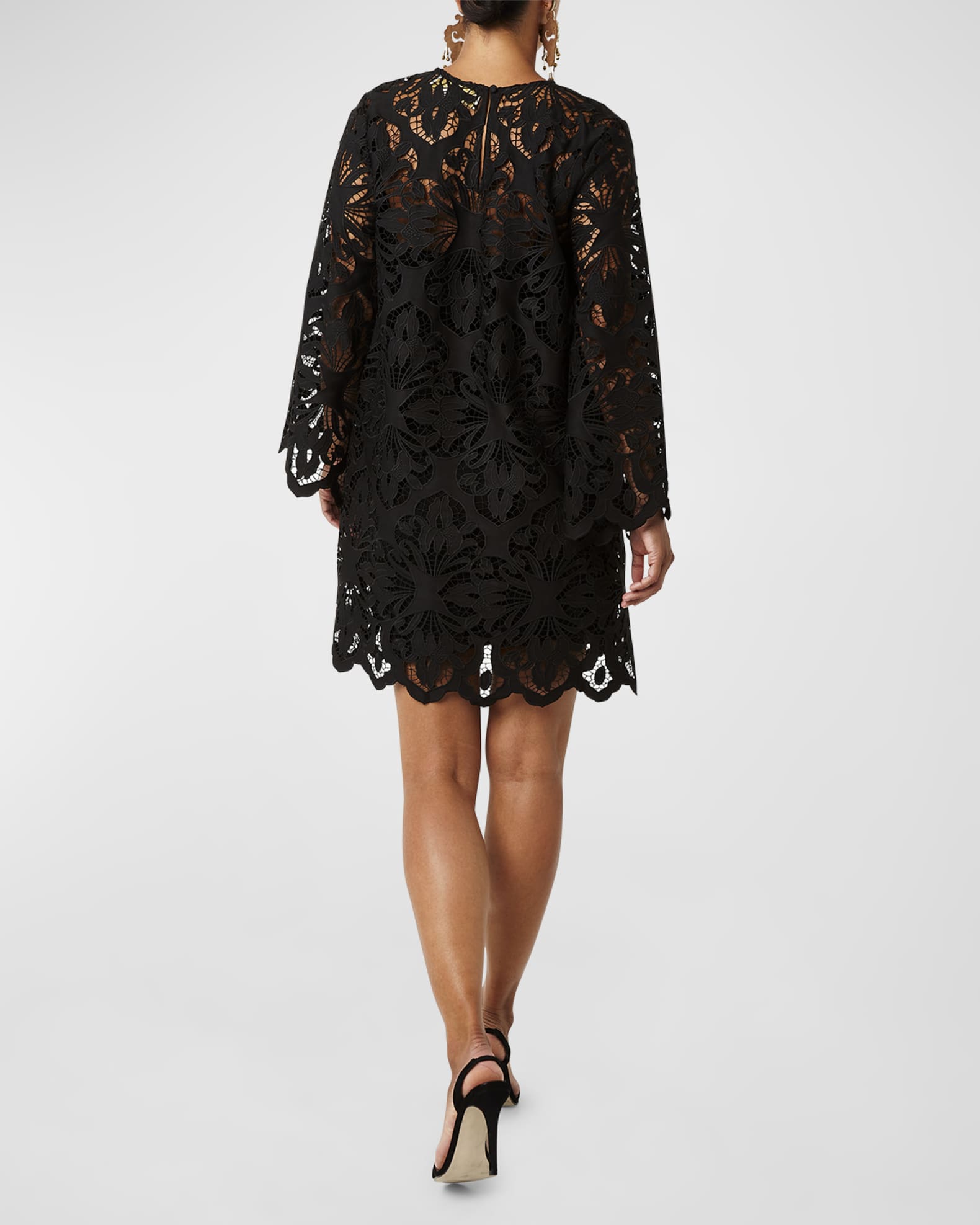 Mestiza New York Long-Sleeve Sheer Lace Mini Dress | Neiman Marcus