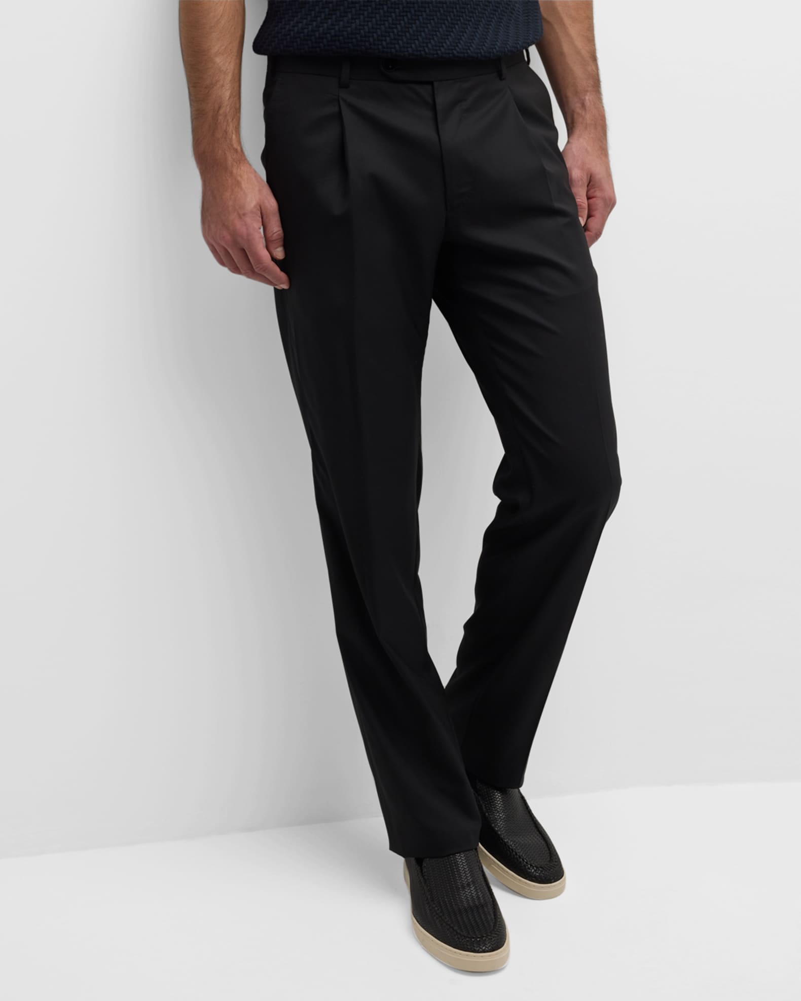 Stefano Ricci Men's Straight-Leg Pleated Trousers | Neiman Marcus