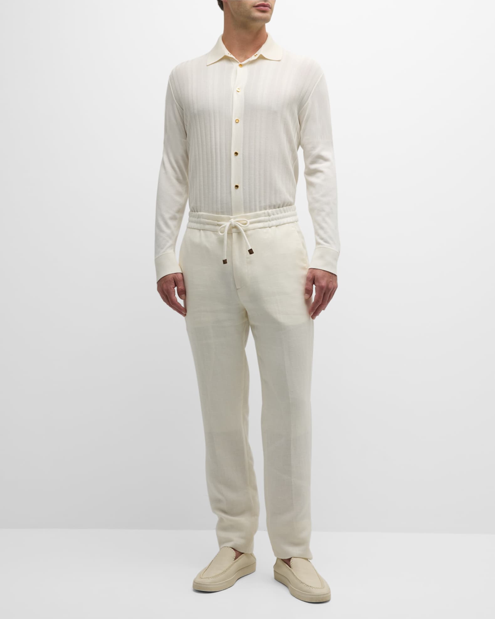 Men's Knit Button-Down Shirt 1