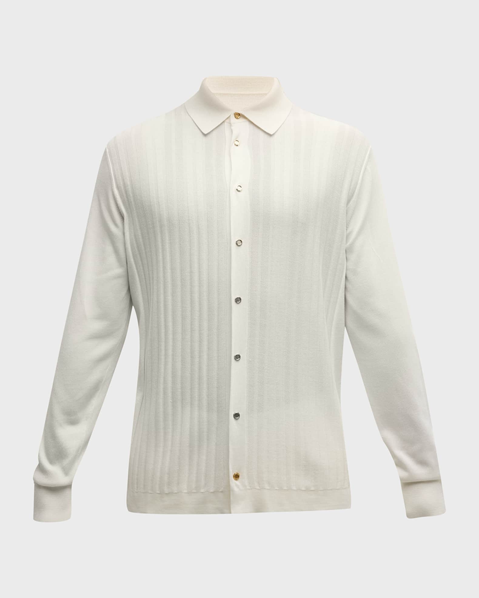 Men's Knit Button-Down Shirt 0