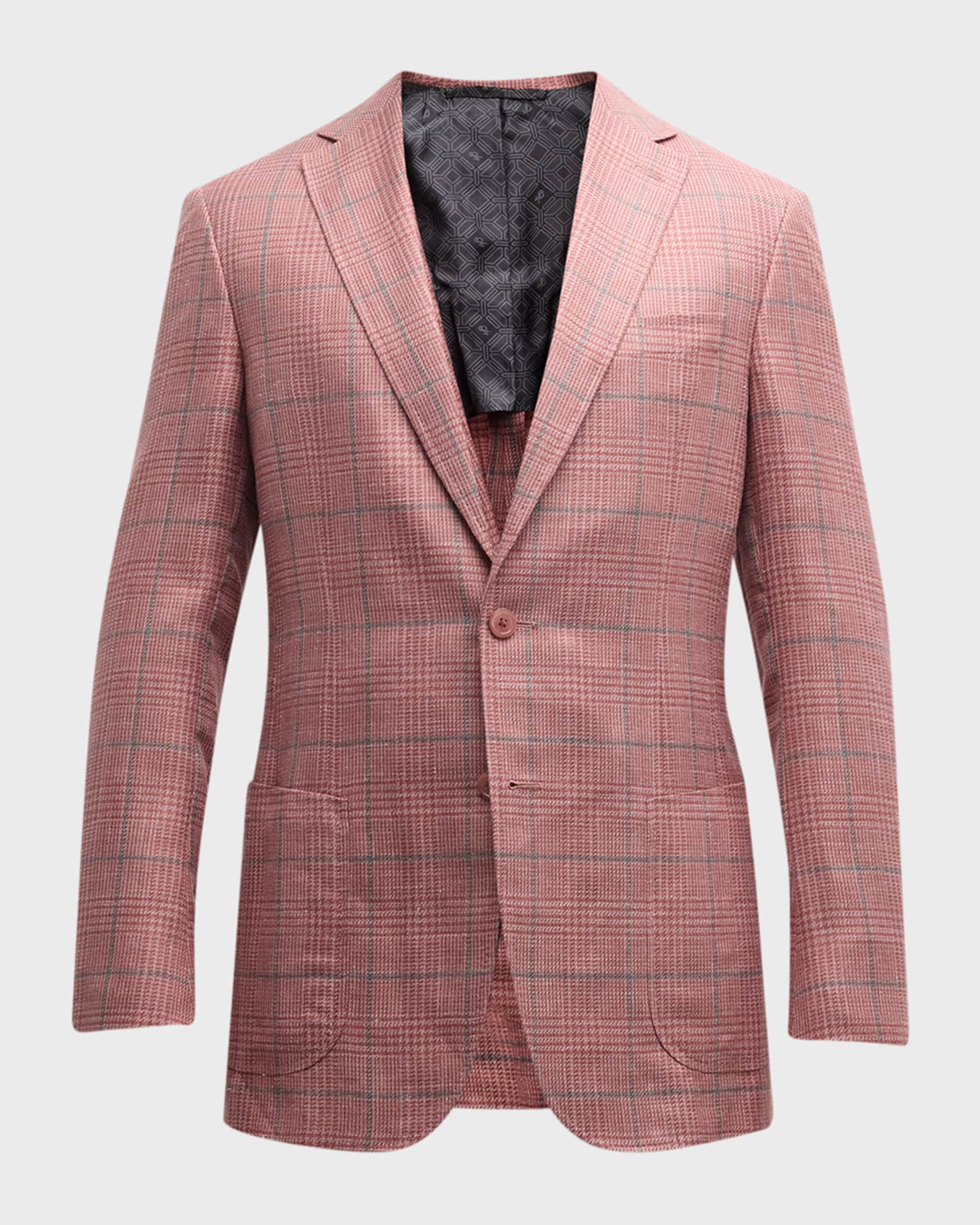 Men's Cashmere Plaid Jacket 0