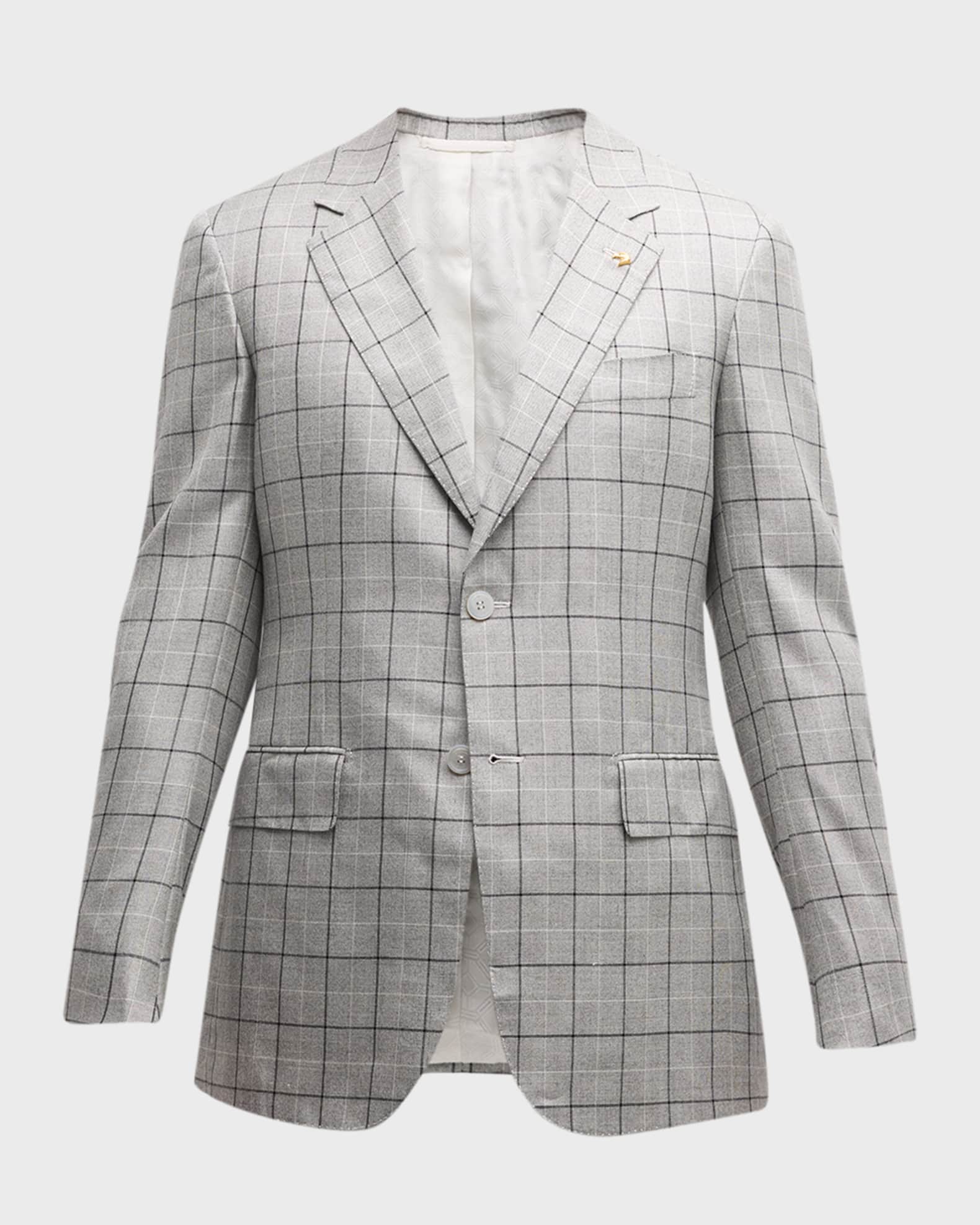 Men's Wool and Silk Two-Button Jacket 0