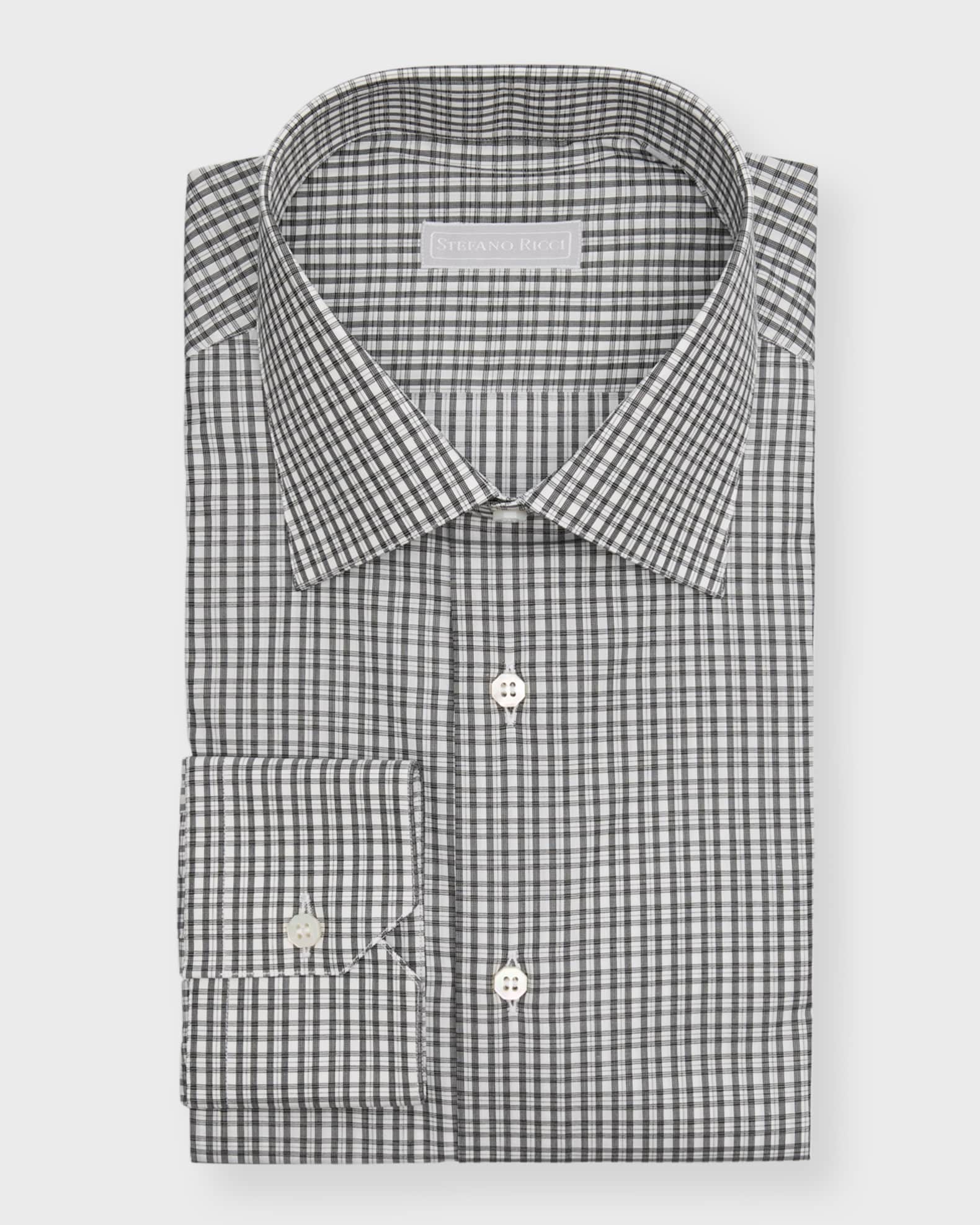 Men's Cotton Micro-Check Dress Shirt 0