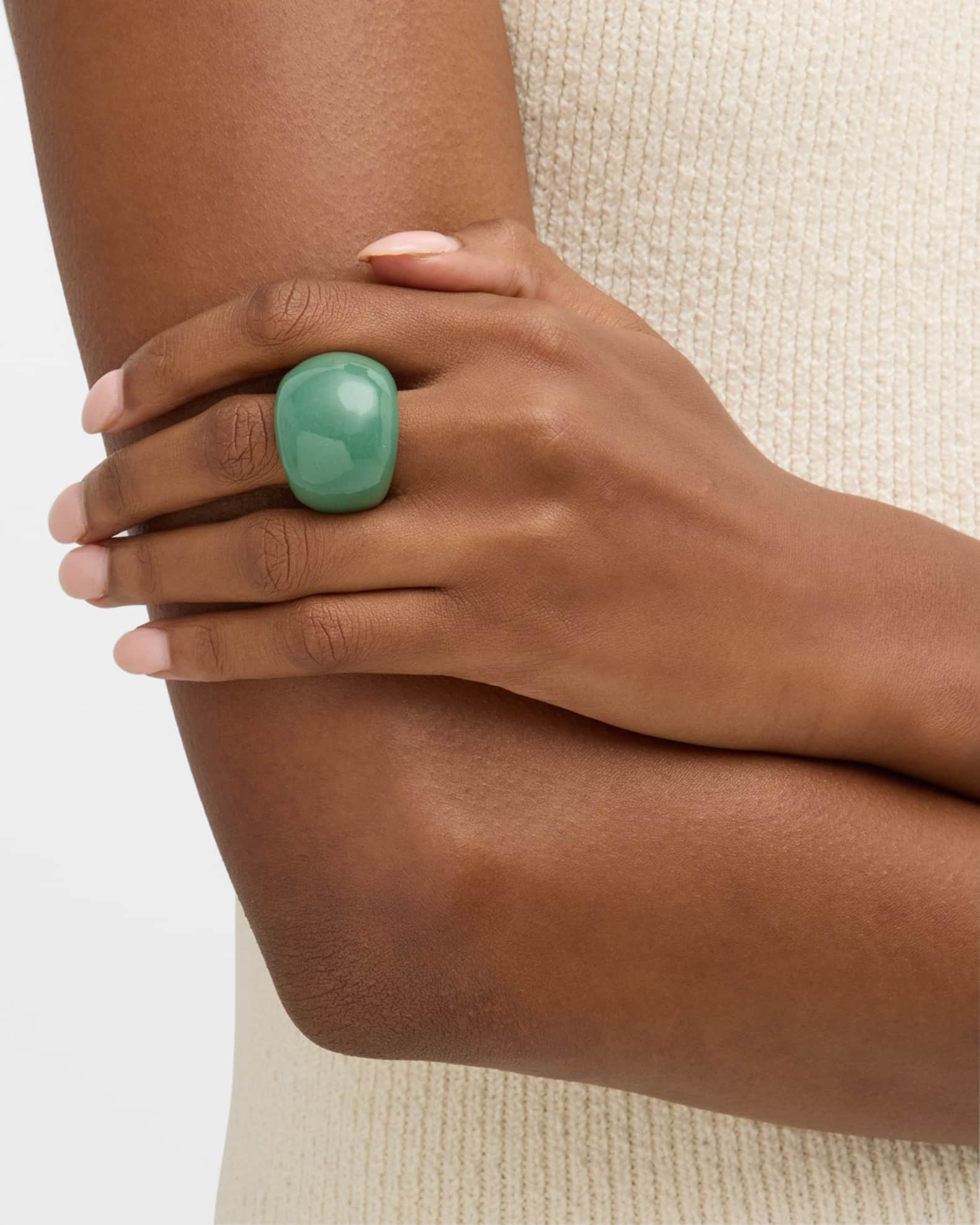 Jade Aventurine Stone Statement Ring 1