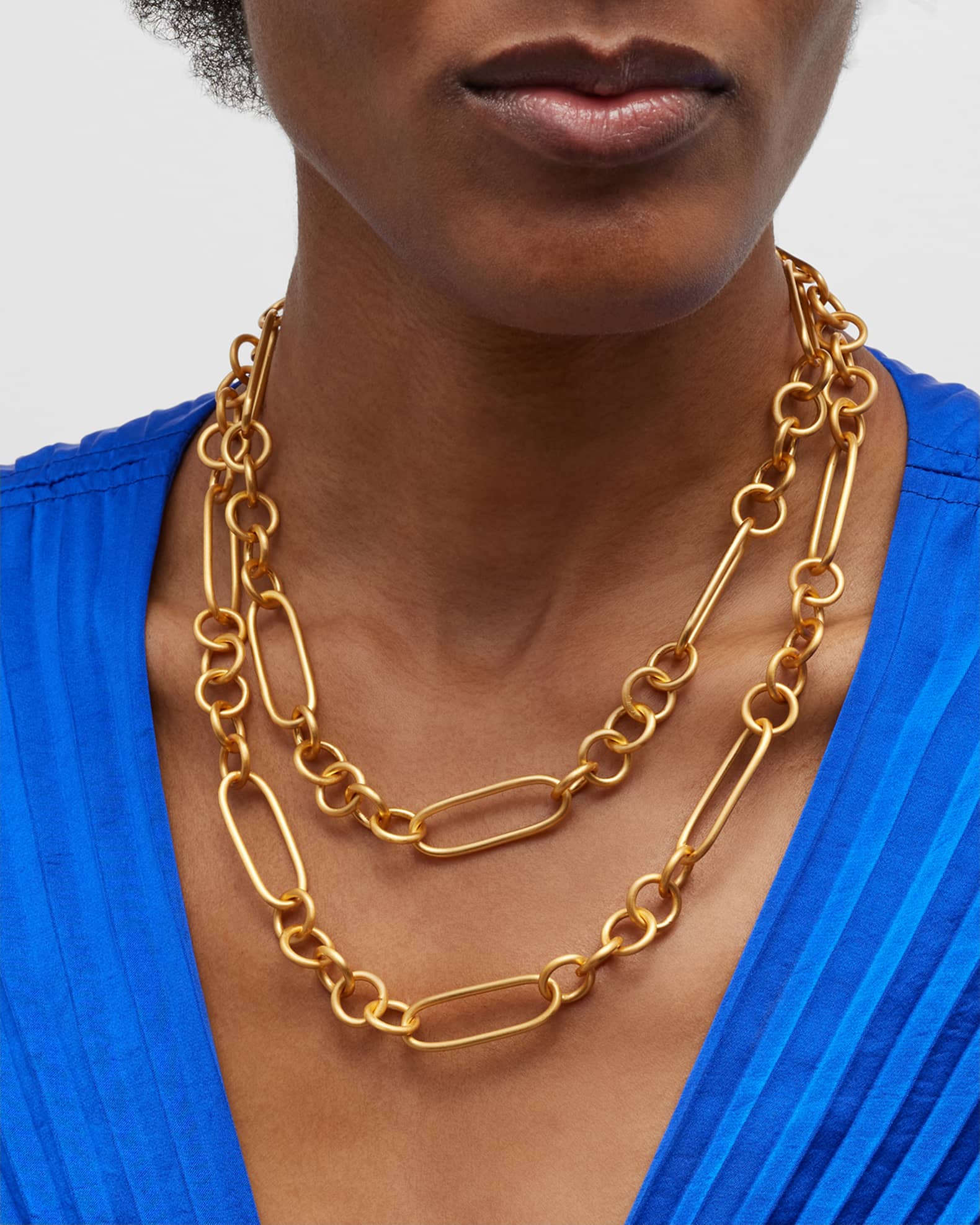 Brushed Long Chain Necklace  1