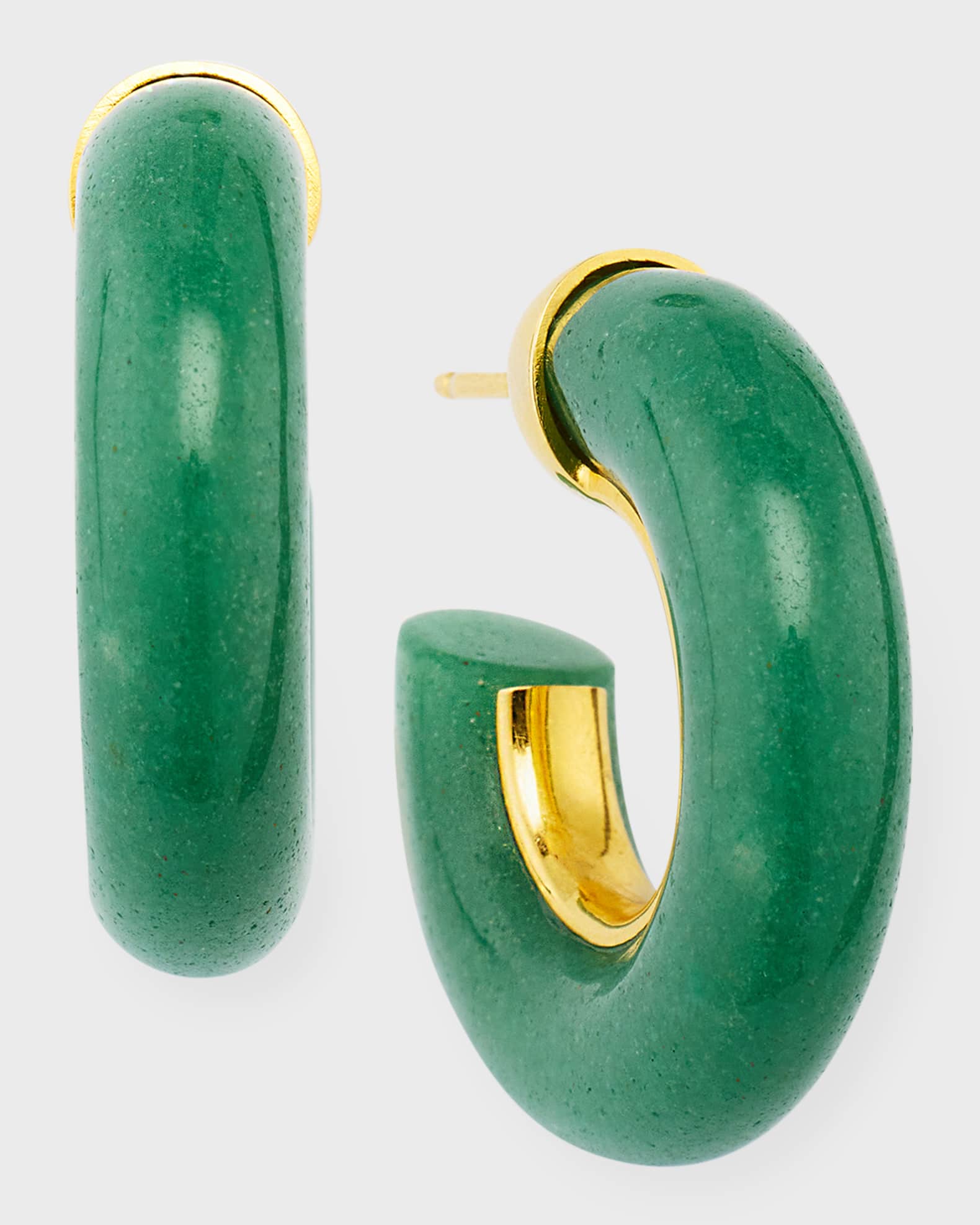 Jade Aventurine Chunky Hoop Earrings 0