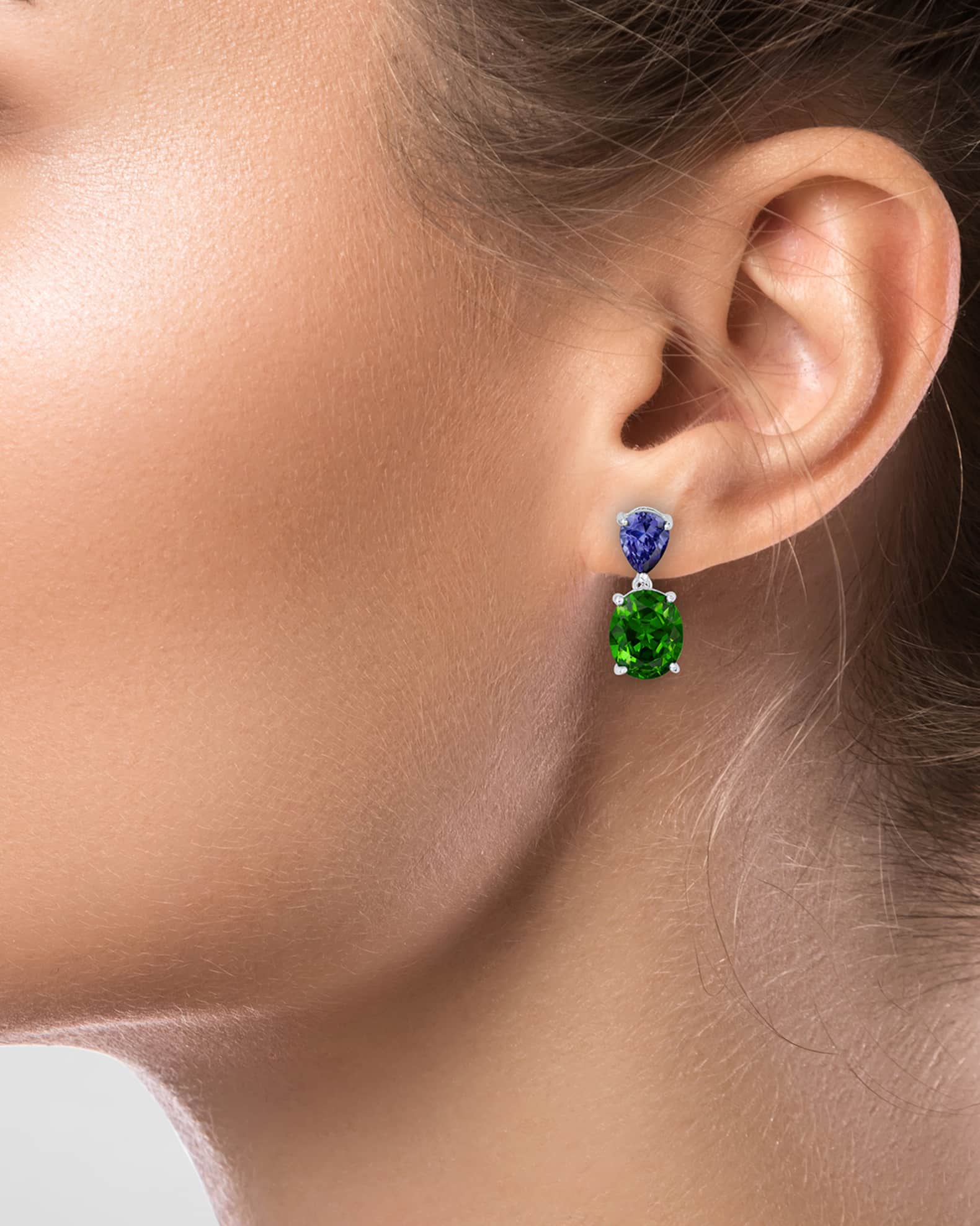 Oval and Pear Cubic Zirconia Drop Earrings 1