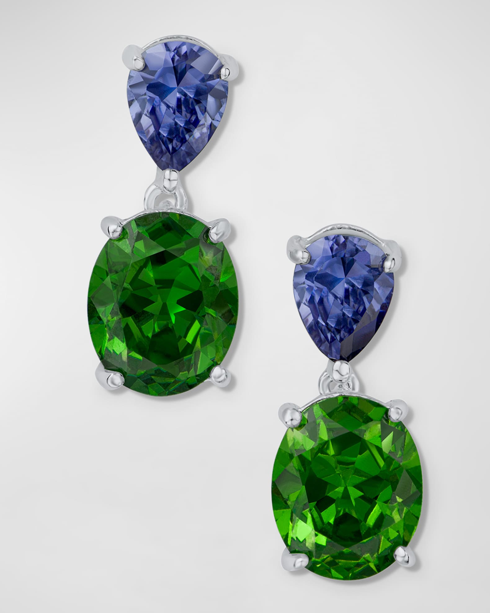 Oval and Pear Cubic Zirconia Drop Earrings 0