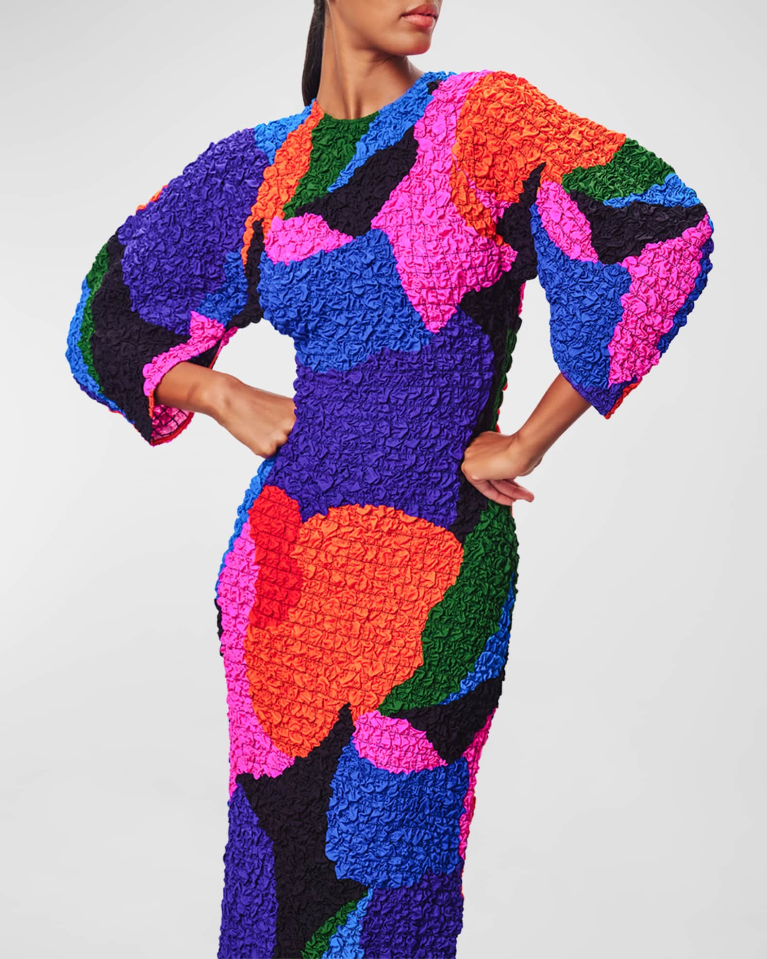 Mara Hoffman Freya Printed Smocked Cotton Midi Dress | Neiman Marcus