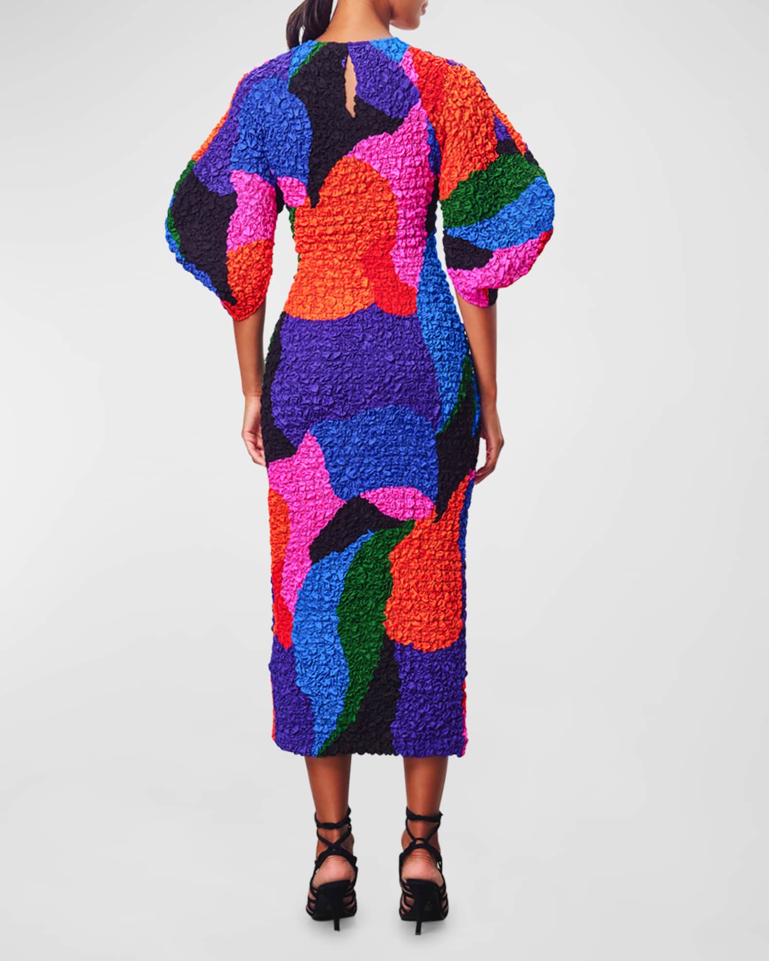 Mara Hoffman Freya Printed Smocked Cotton Midi Dress | Neiman Marcus