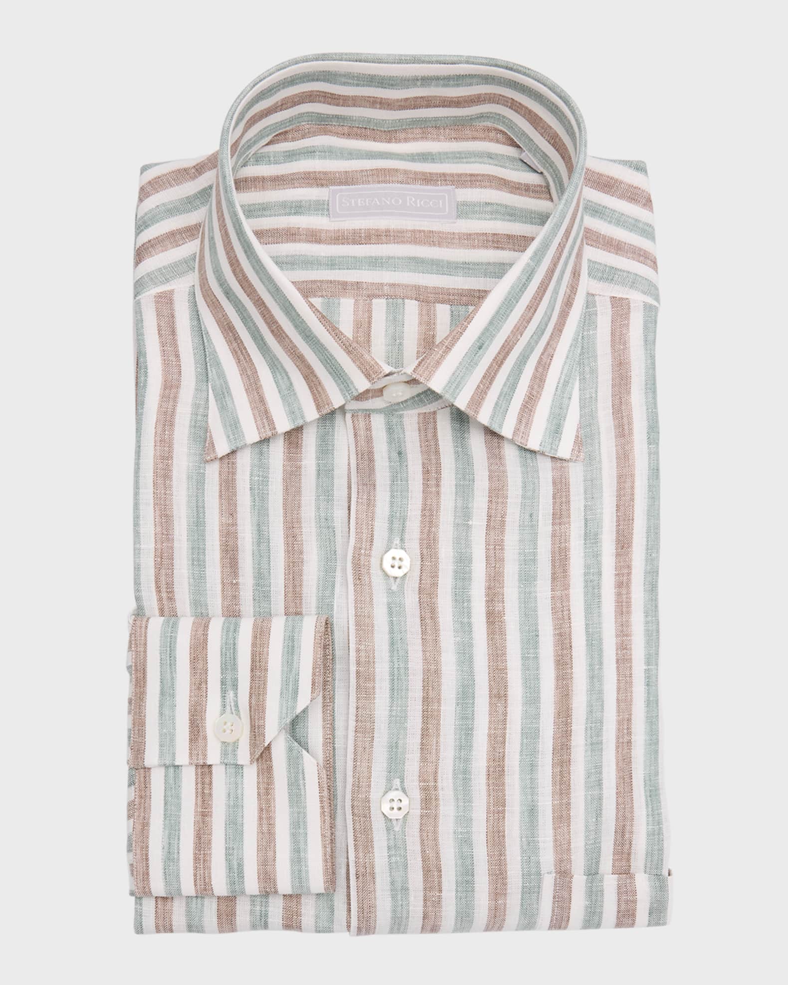 Men's Cotton Stripe Sport Shirt 0