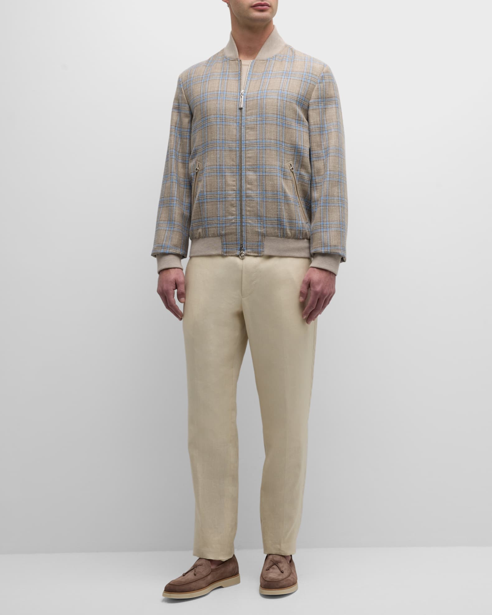 Men's Plaid Bomber Jacket 1