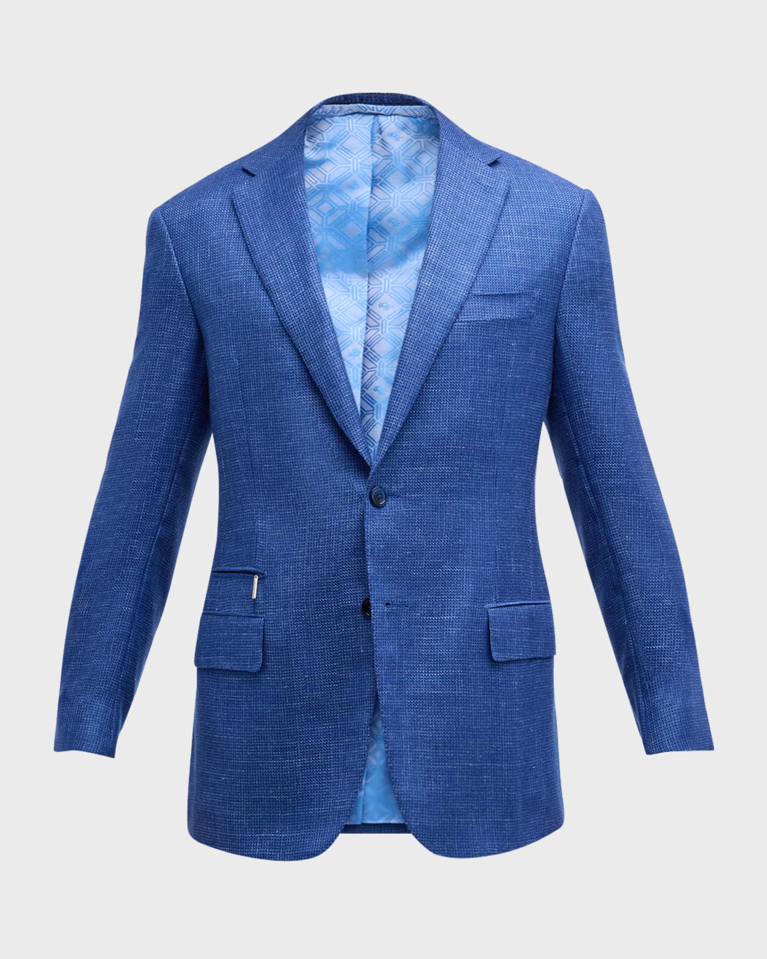Stefano Ricci Men s Solid Two Button Blazer Blue