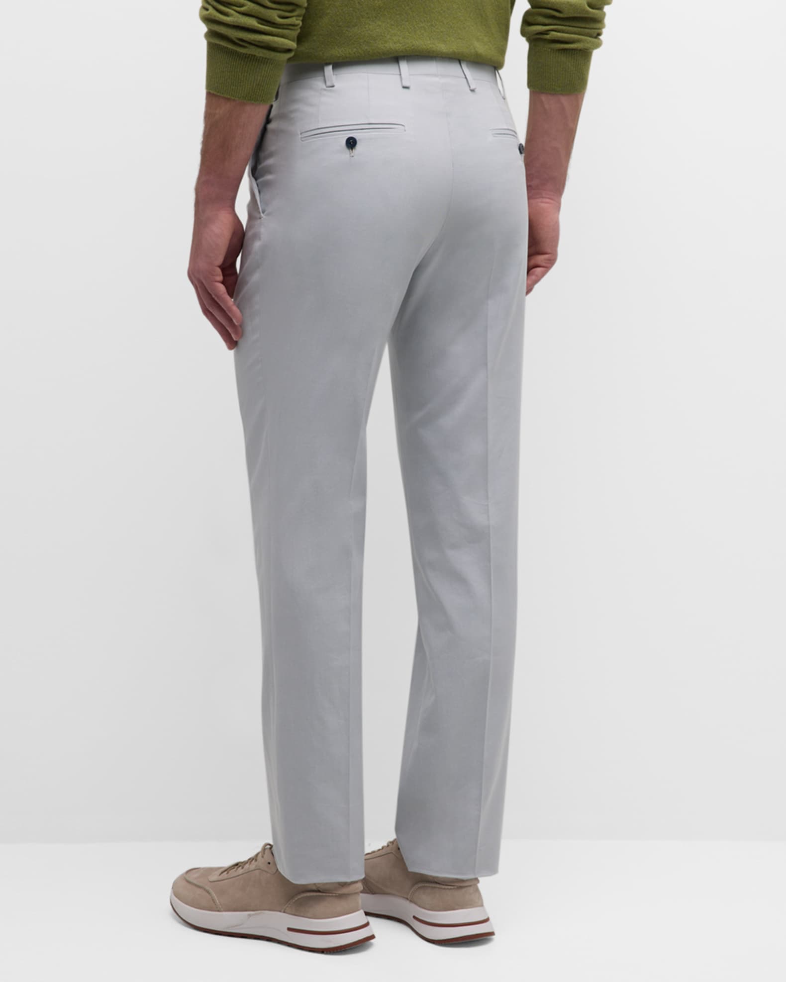 Kiton Men's Stretch Cotton Trousers Black