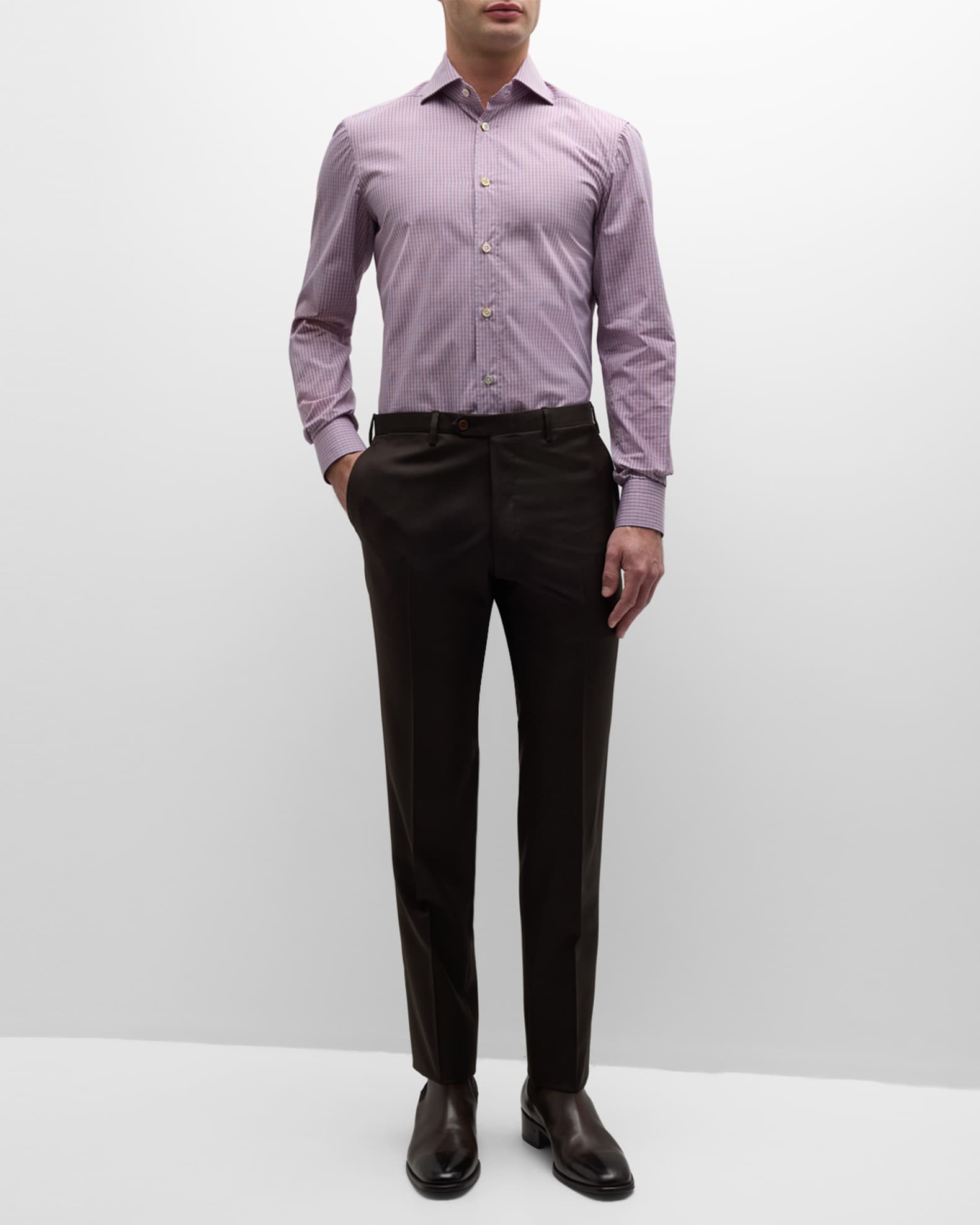Men's Wool Twill Trousers - Thumbnail 2