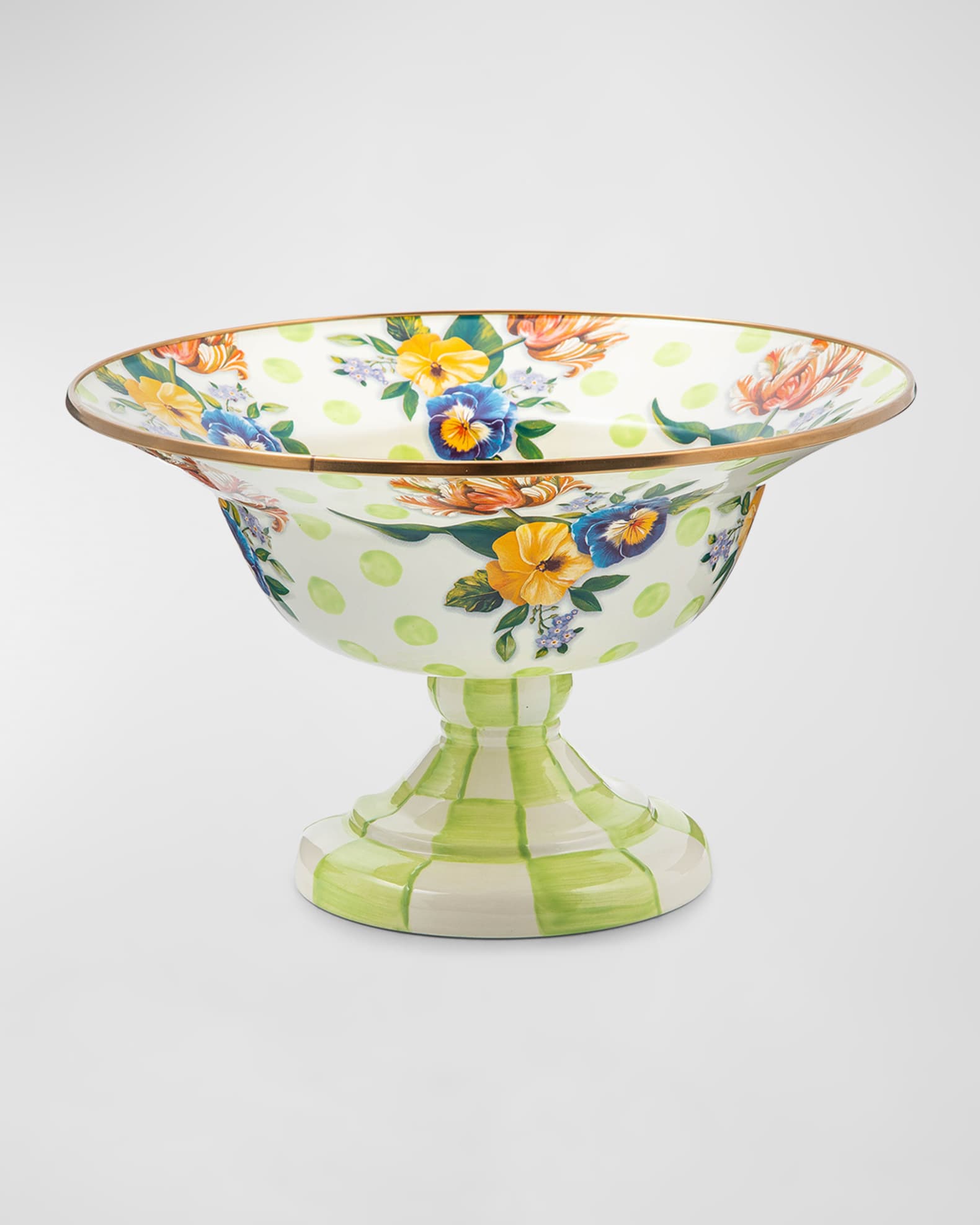 Wildflowers Enamel Large Compote Green 0