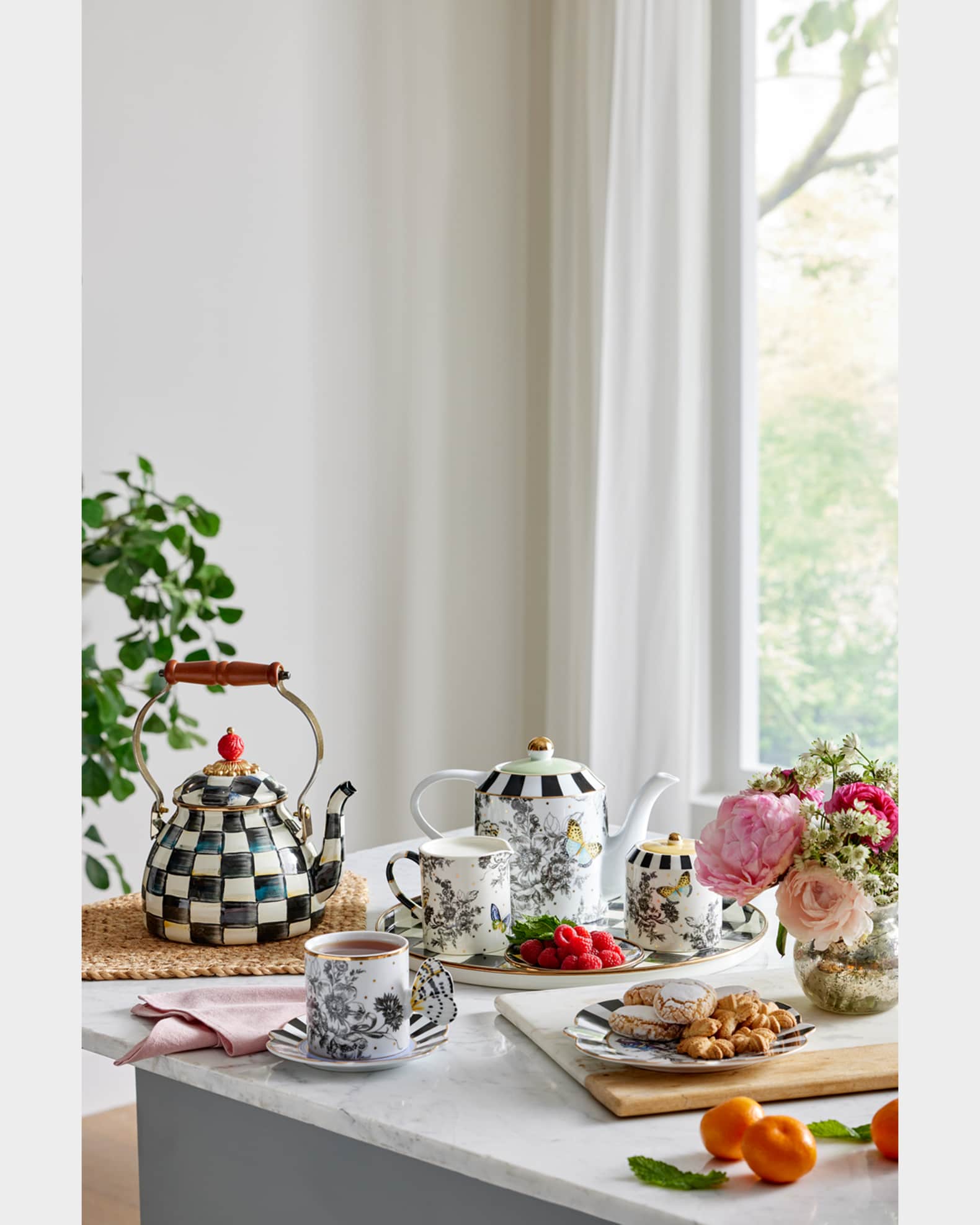 Butterfly Toile Creamer and Sugar Set 1