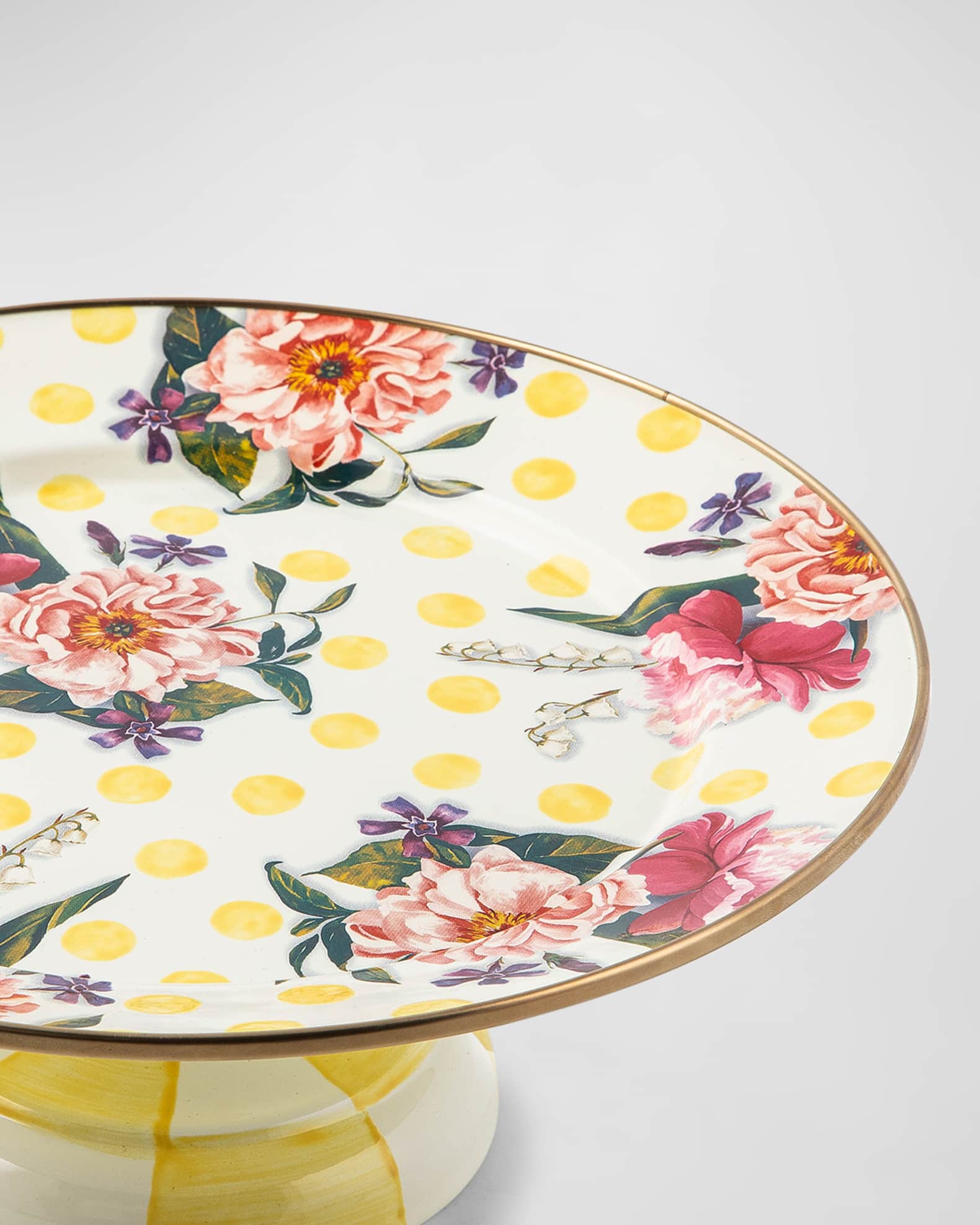 Wildflowers Enamel Small Pedestal Platter  1