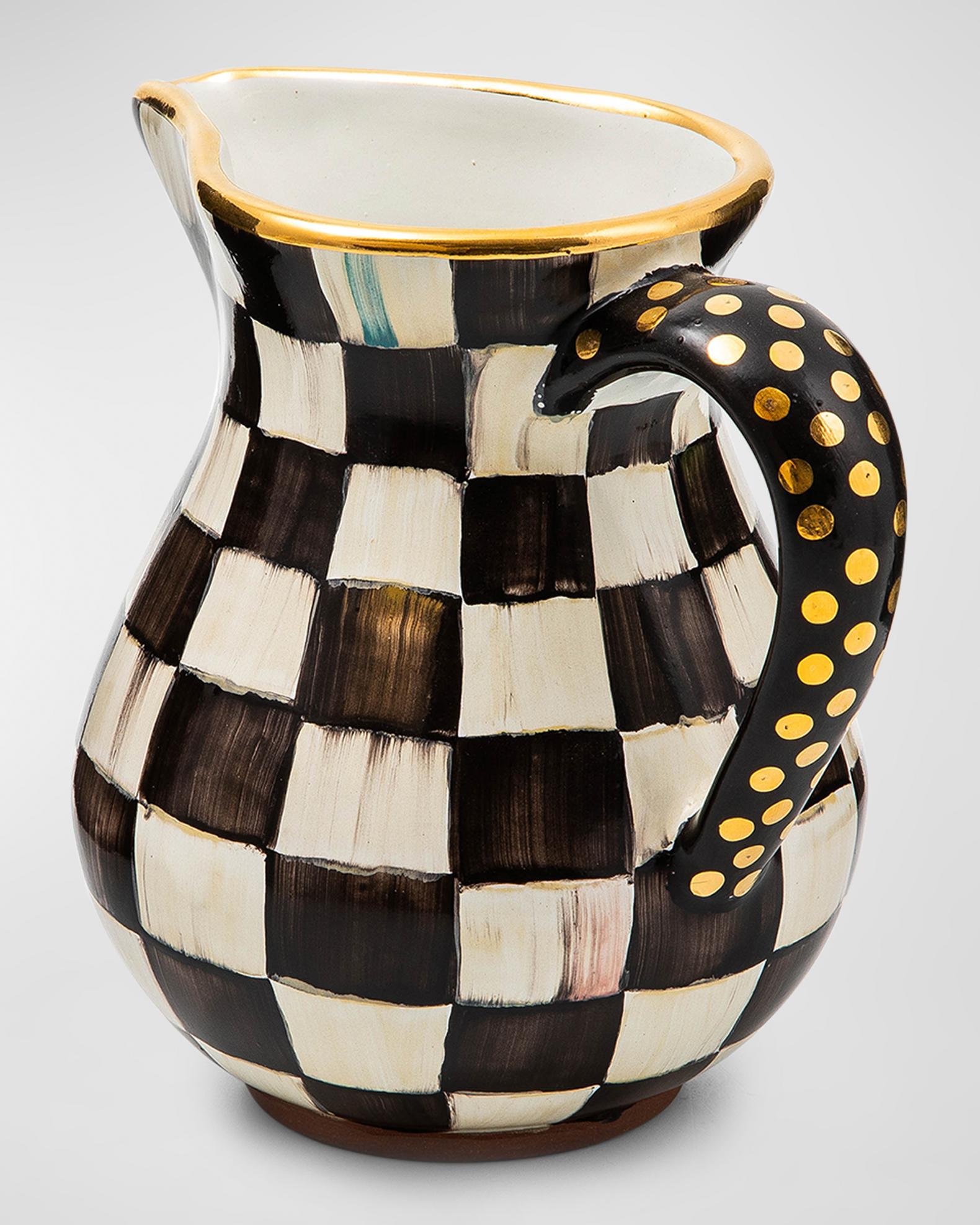 MacKenzie-Childs Courtly Check Portly Pitcher, 52 oz. | Neiman Marcus