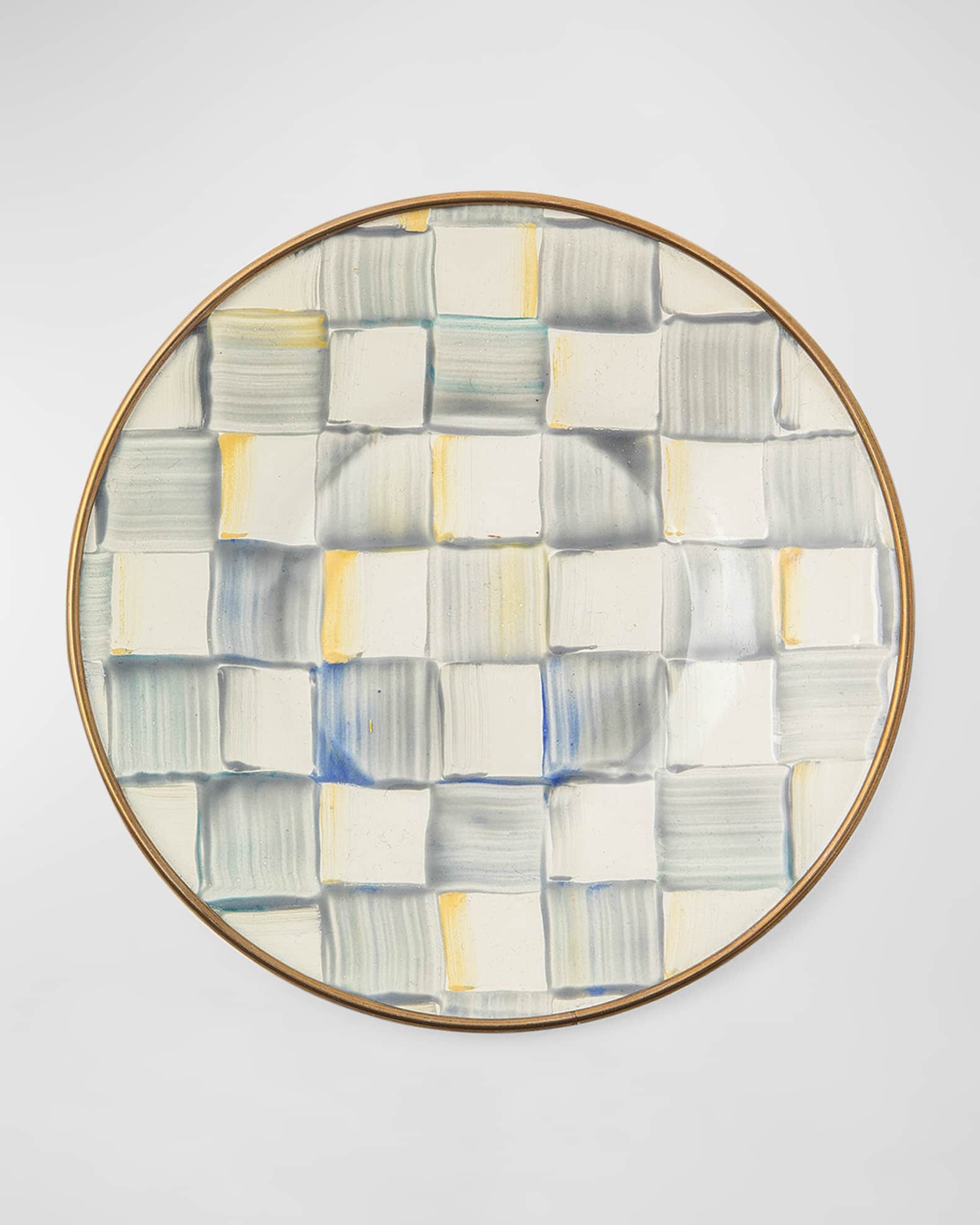 Sterling Check Enamel Saucer 0