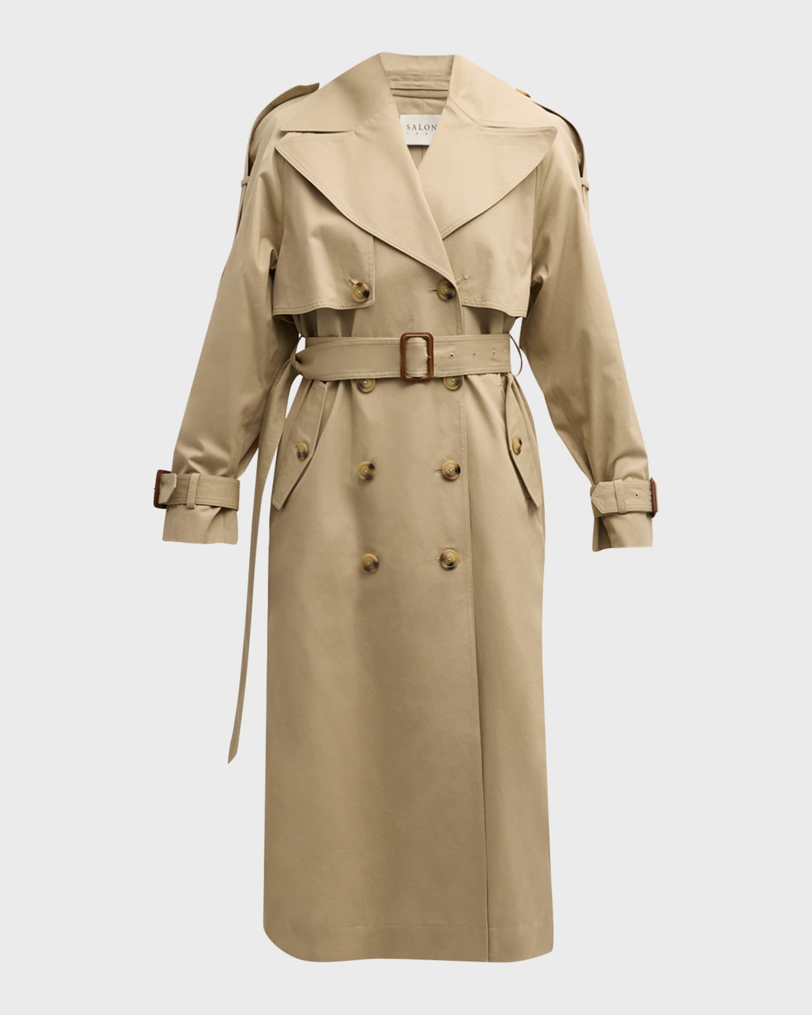 Salon 1884 Cambre Belted Double-Breasted Trench Coat | Neiman Marcus