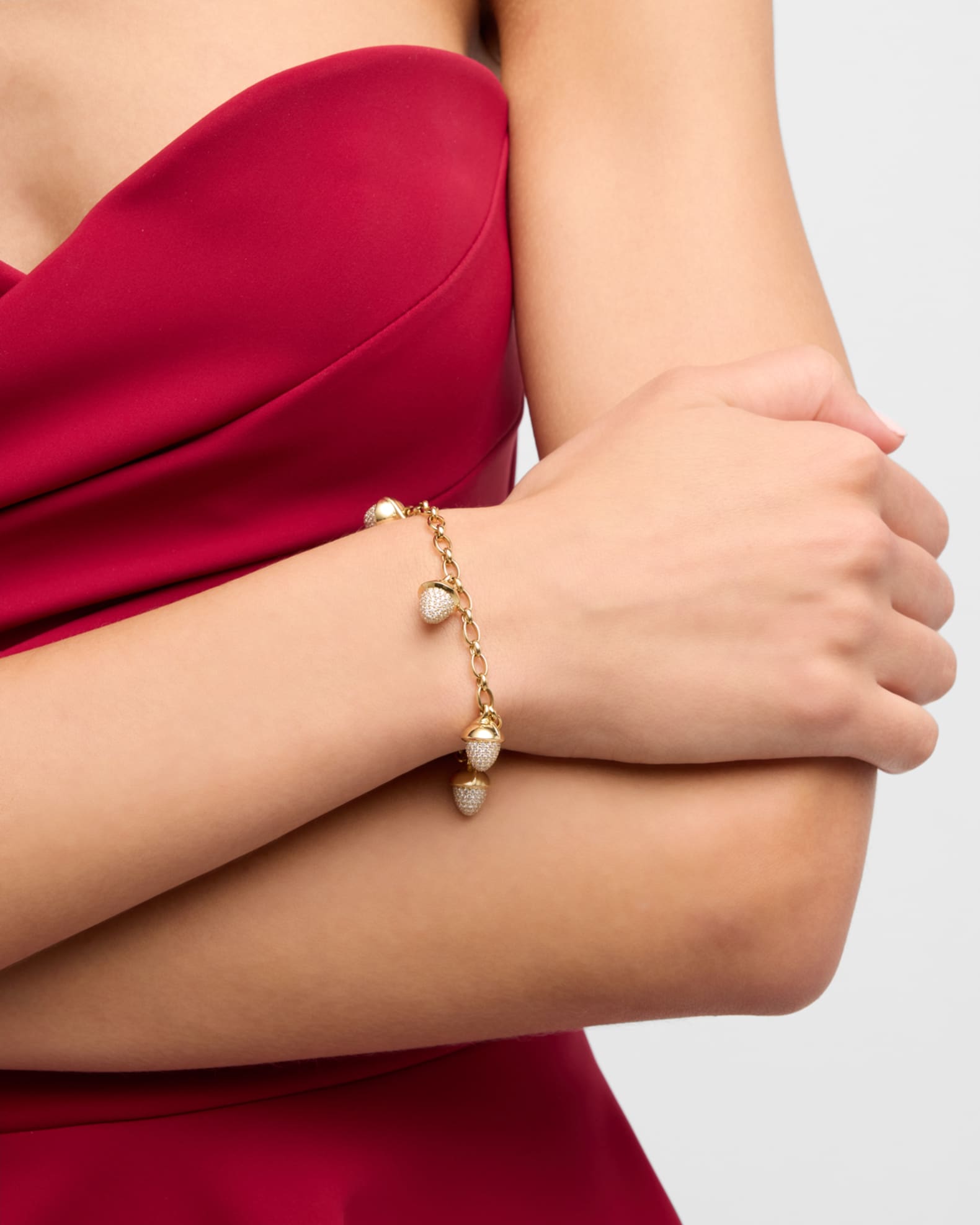 18k Yellow Gold Diamond MIKADO Flamenco Charm Bracelet 1