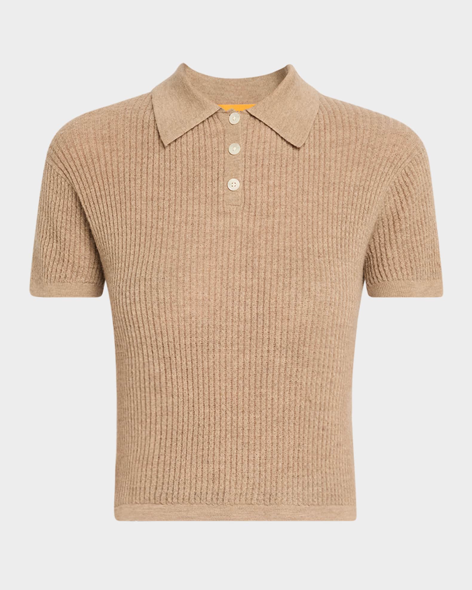 Cashmere Short-Sleeve Shrunken Polo Sweater 0