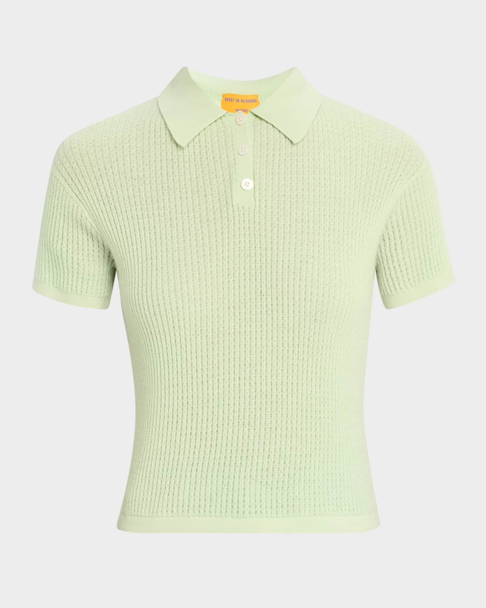 Cashmere Short-Sleeve Shrunken Polo Sweater 0