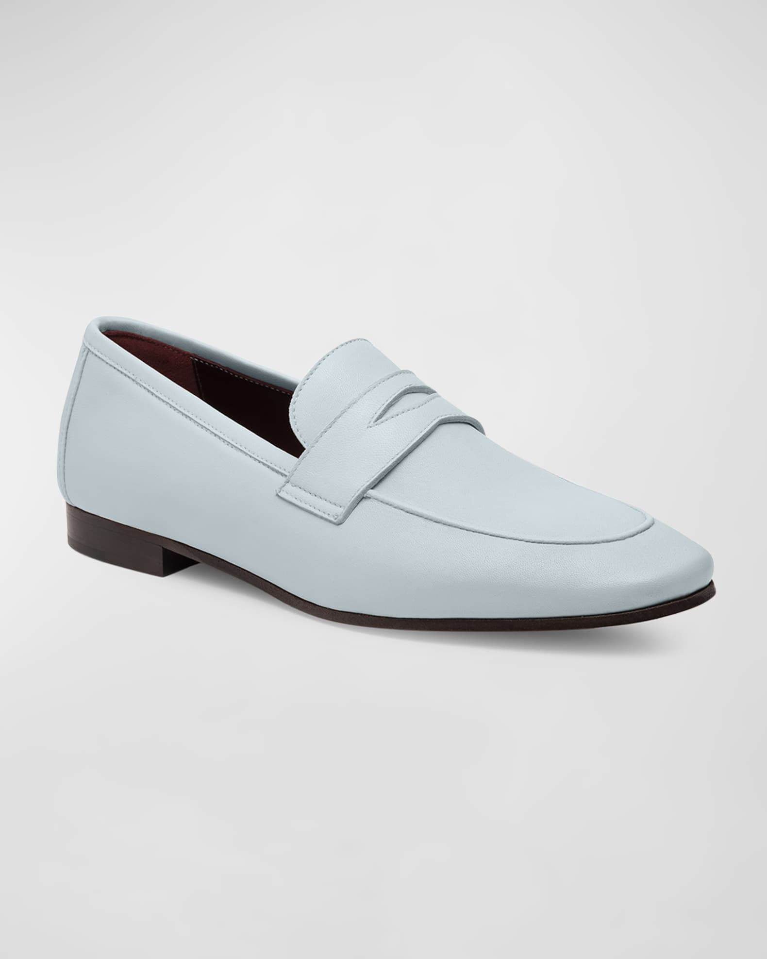 Leather Flat Penny Loafers 1