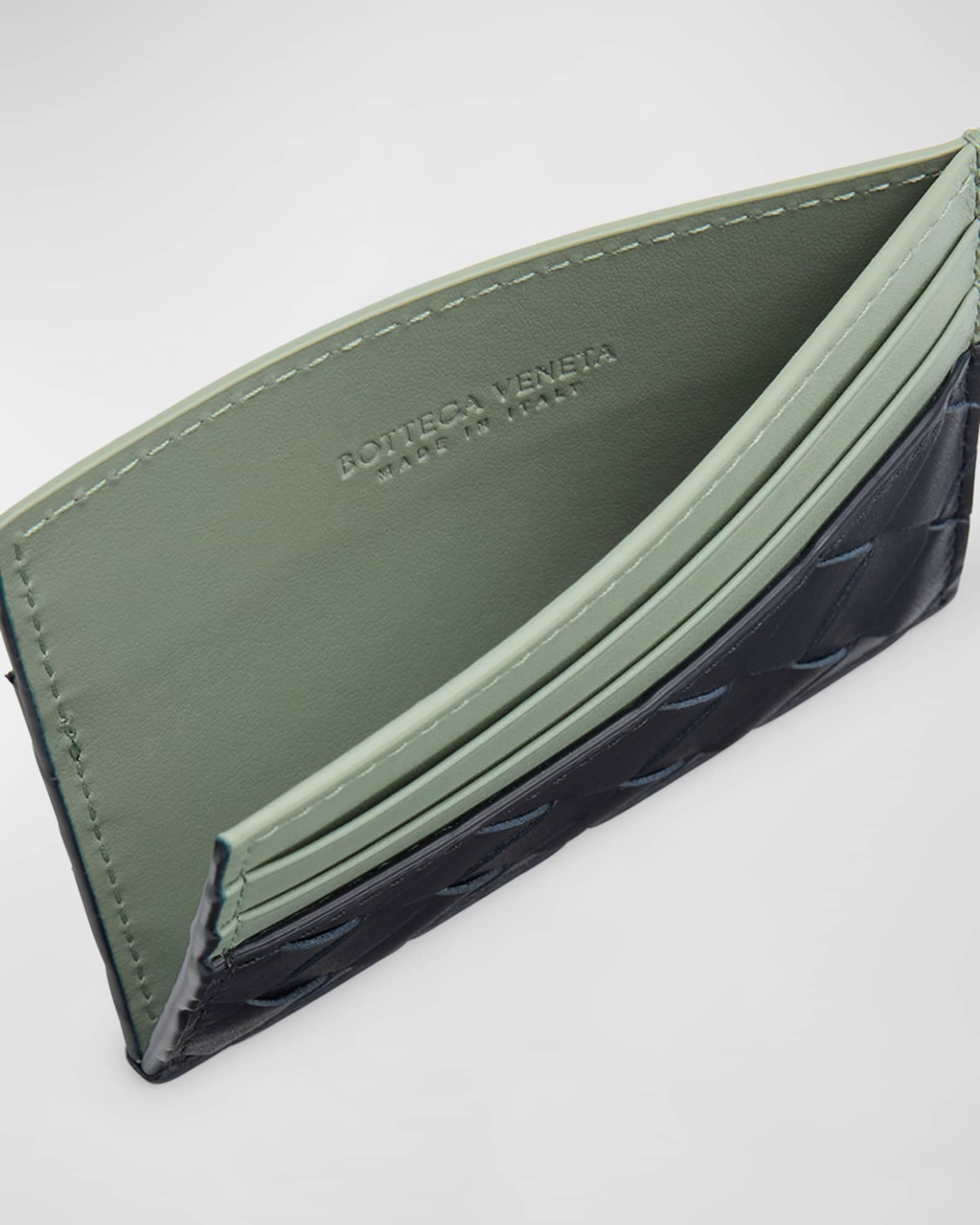 Bottega Veneta Men Black Card Holder With Intrecciato Motif In Leather Man
