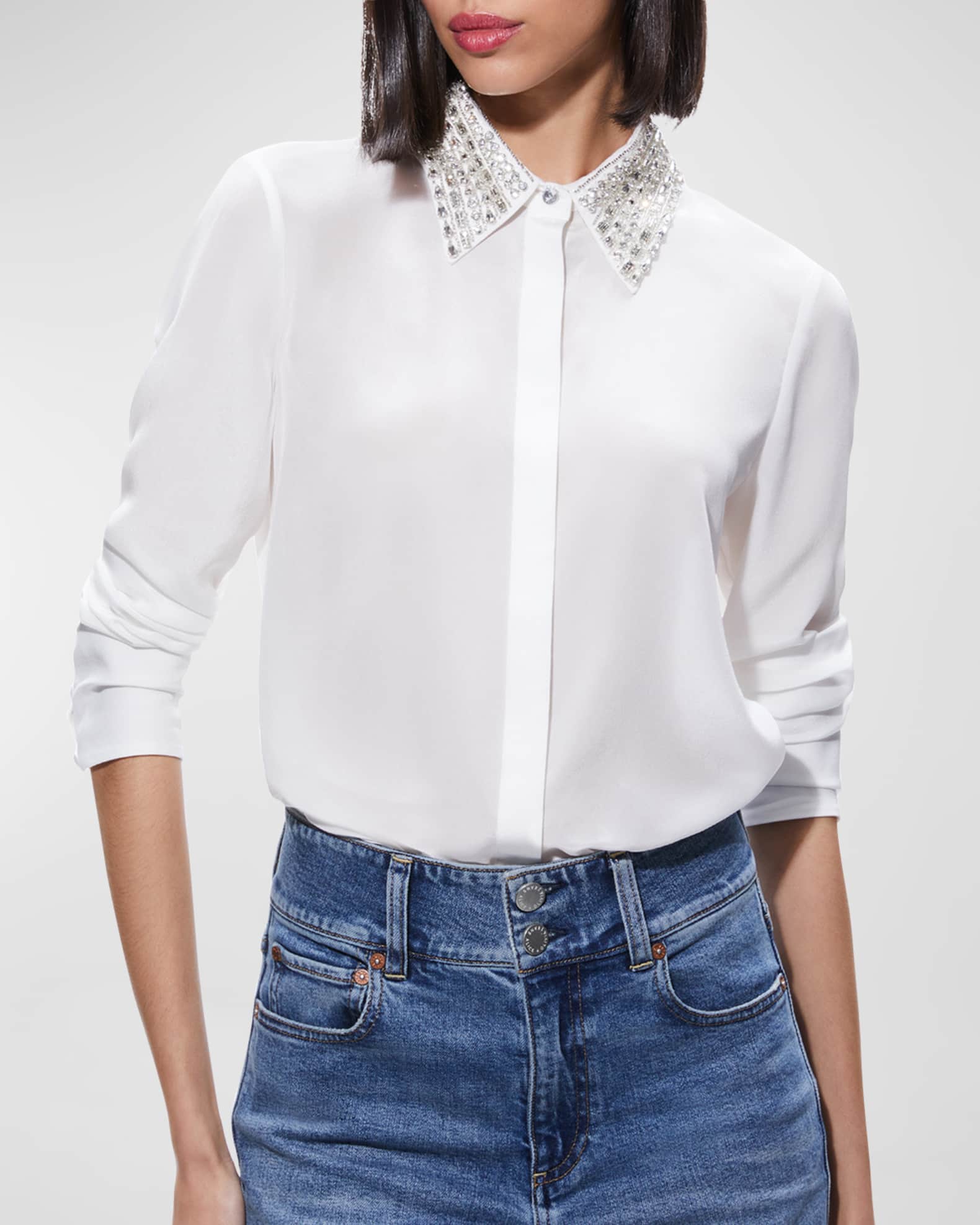 Alice & Olivia Willa Placket Top main image 1