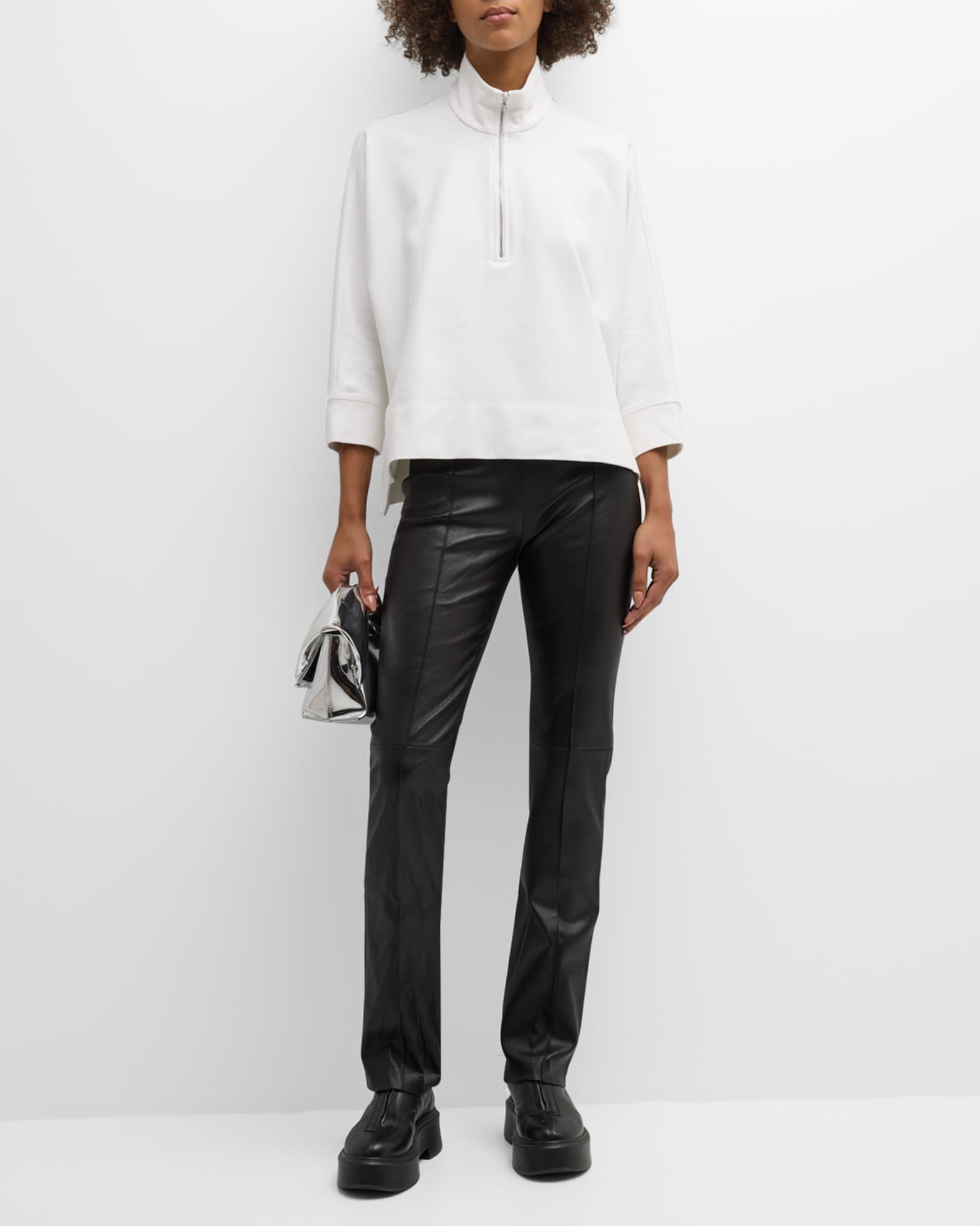 Pull On Pintuck Leather Flares – Rosetta Getty