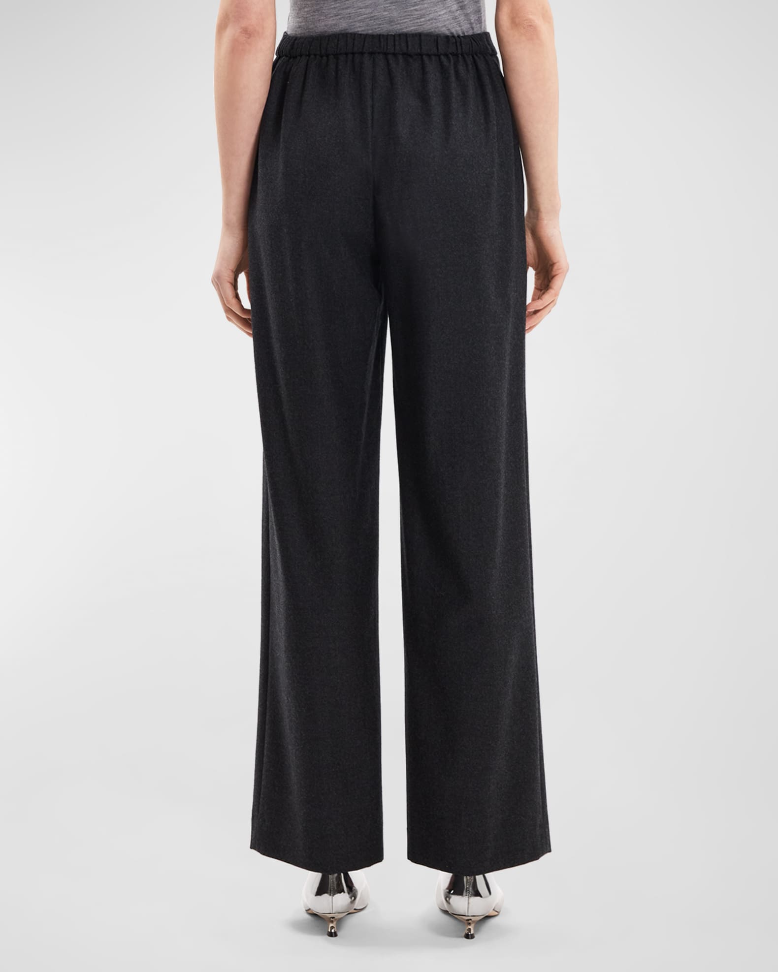 Theory Merino Wool Flannel Straight-Leg Pull-On Pants | Neiman Marcus