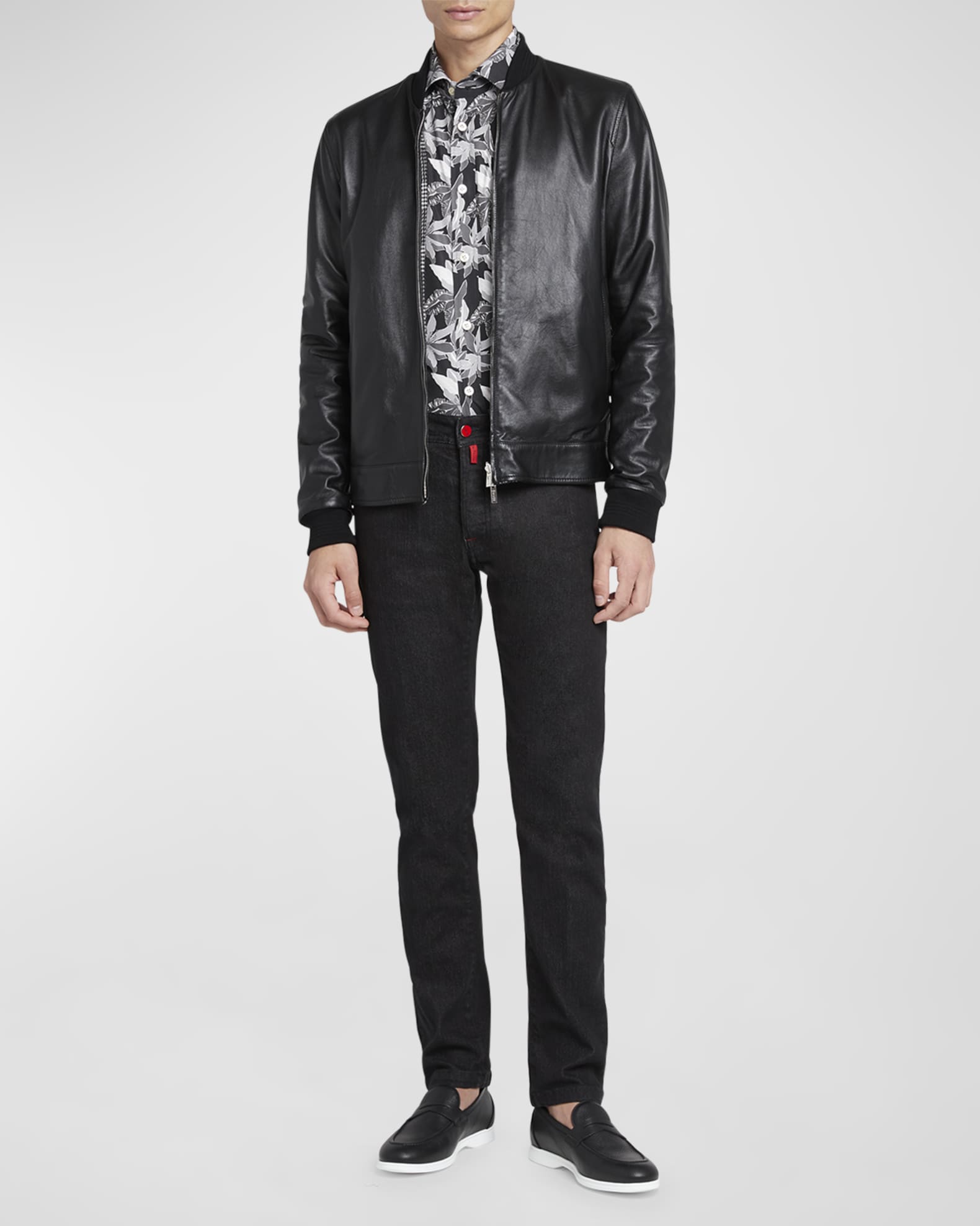 Men s Reversible Blouson Leather Jacket